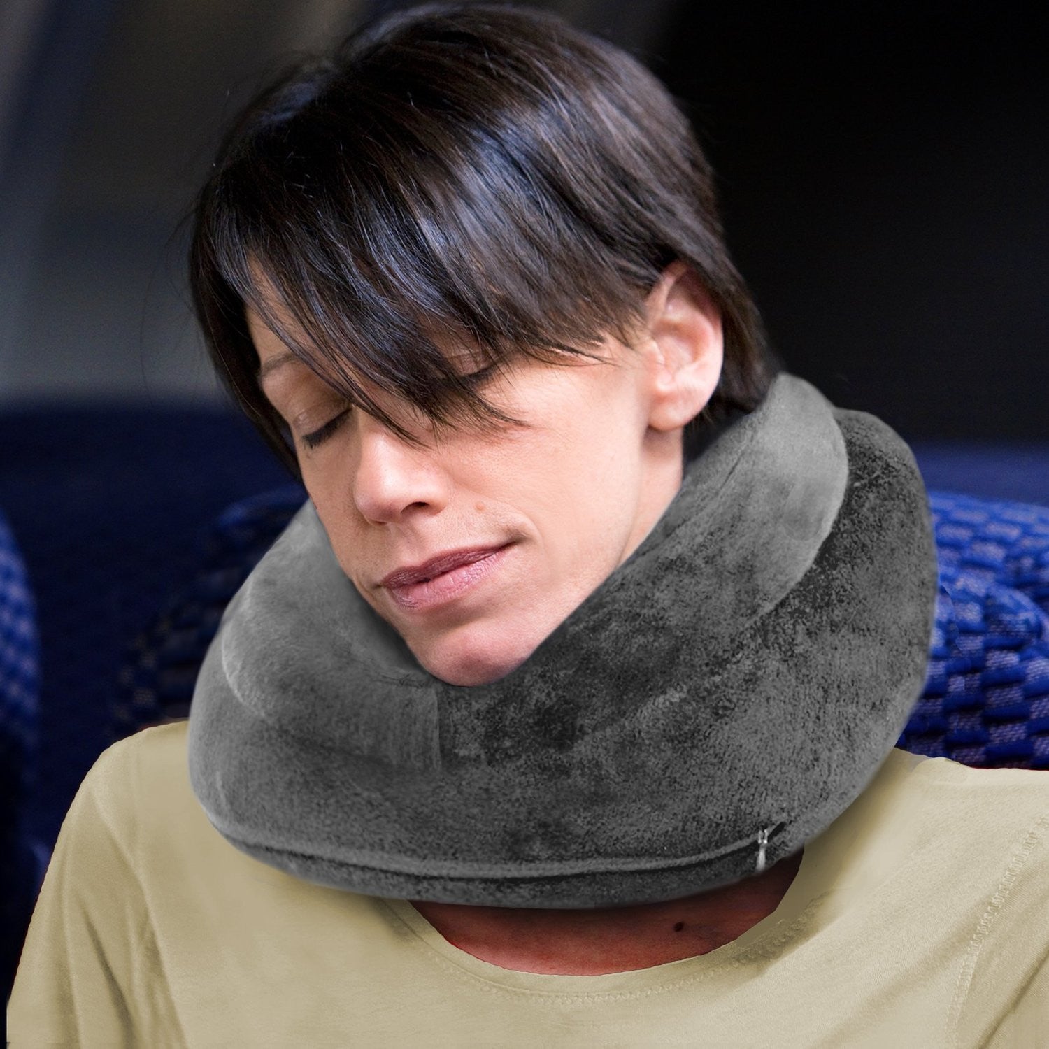 Cabeau Air Evolution Travel Pillow - Grey Memory Foam Neck Support for Airplane, Car & Office - Comfortable & Portable for Long Flights & Road Trips
