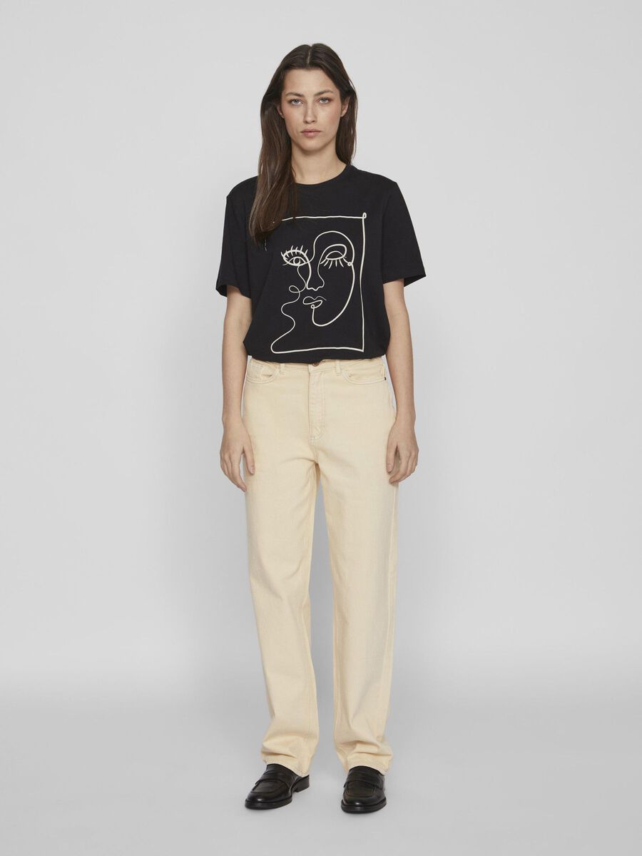 Custom Printed Cotton T-Shirt with Face Design - Soft & Comfortable Black Tee for Men & Women - Perfect for Casual Wear, Gifts, and Personalized Outfits