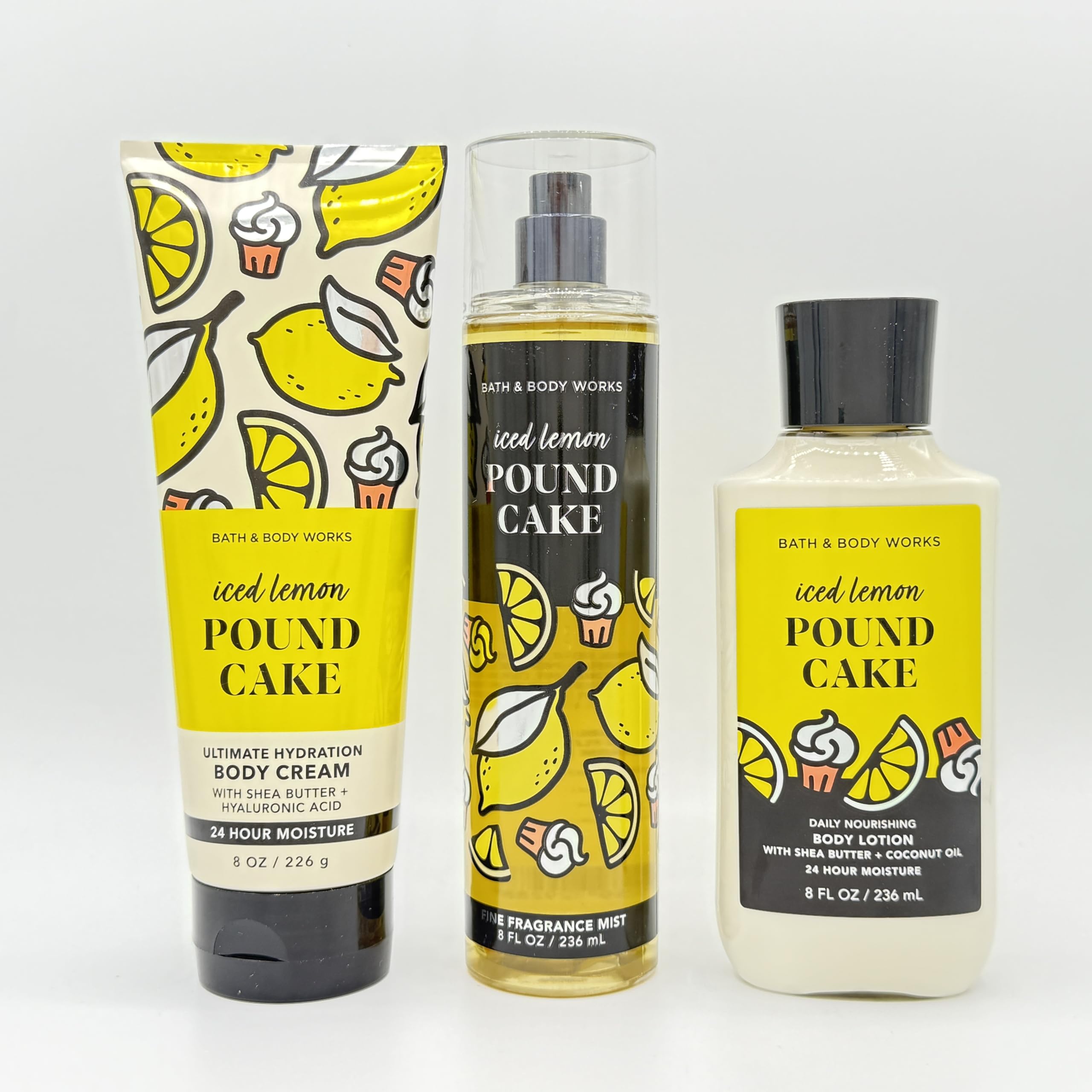 Iced Lemon Pound Cake Bath & Body 3-Piece Gift Set | Moisturizing Body Cream, Perfume Mist & Nourishing Lotion for Dry Skin – Perfect for Self-Care & Spa Days at Home