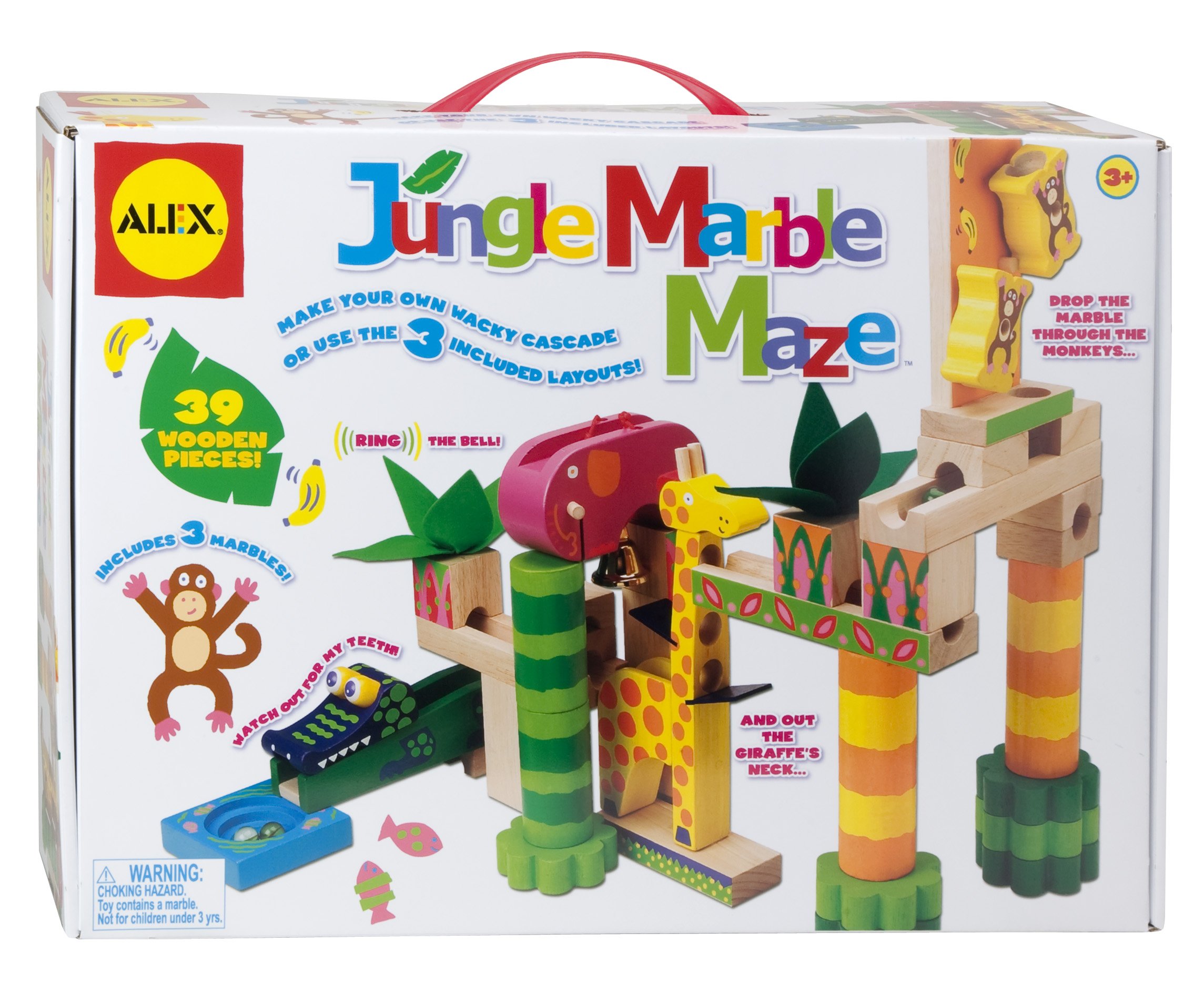 ALEX Toys Jungle Marble Maze - Fun Educational STEM Building Toy for Kids Ages 4-8 | Creative Marble Run Game for Indoor Play, Birthday Gifts & Classroom Activities