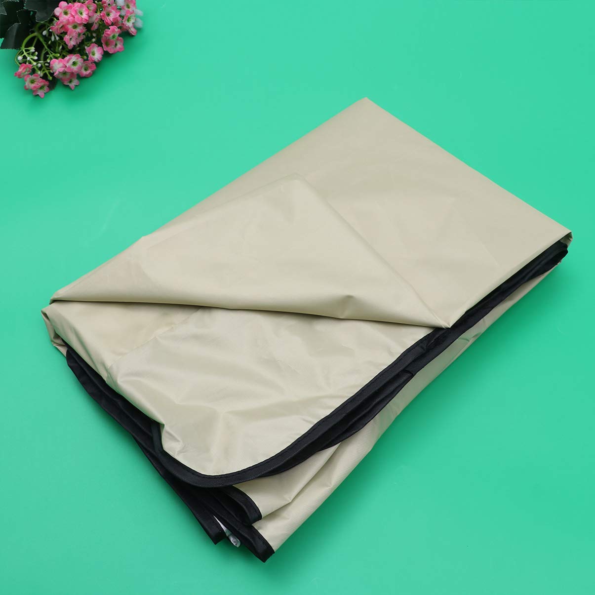 DOITOOL Waterproof Outdoor Chair Covers Set - 142x120cm Beige Polyester with PA Coating - Elastic Garden Swing Cover & Hanging Chair Protector - All-Weather Patio Furniture Covers for Deck, Porch, and Backyard Use