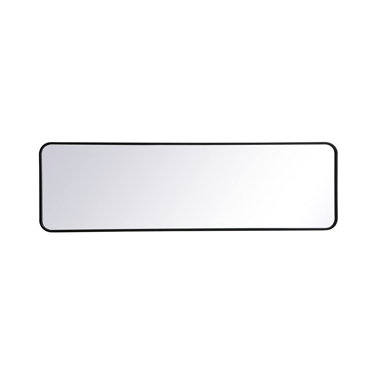 Black 18x60 Soft Corner Rectangular Mirror - Elegant Decor for Living Room
