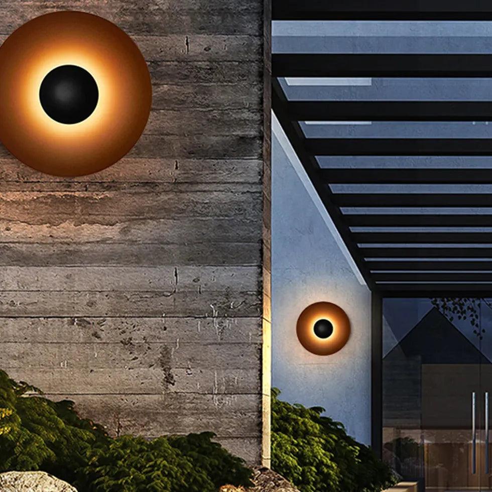 Modern Disc Outdoor Wall Light - Waterproof LED Exterior Sconce for Patio, Garden, Porch & Entryway Lighting - Energy Efficient & Weather Resistant