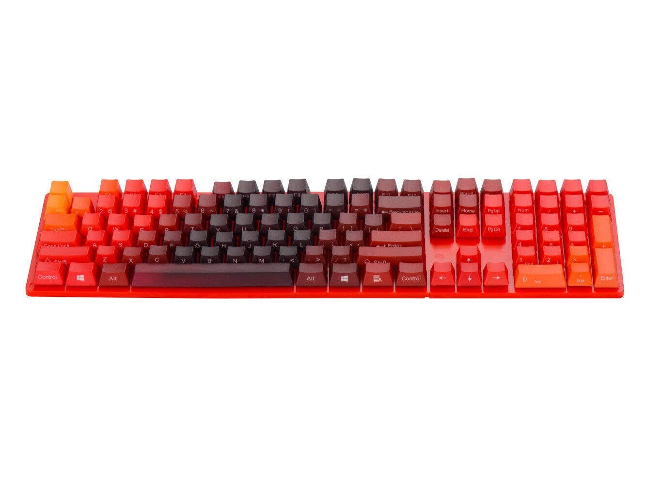Gradient PBT Keycaps for Cherry MX - Side-Printed OEM Profile - Gaming & DIY (Red)