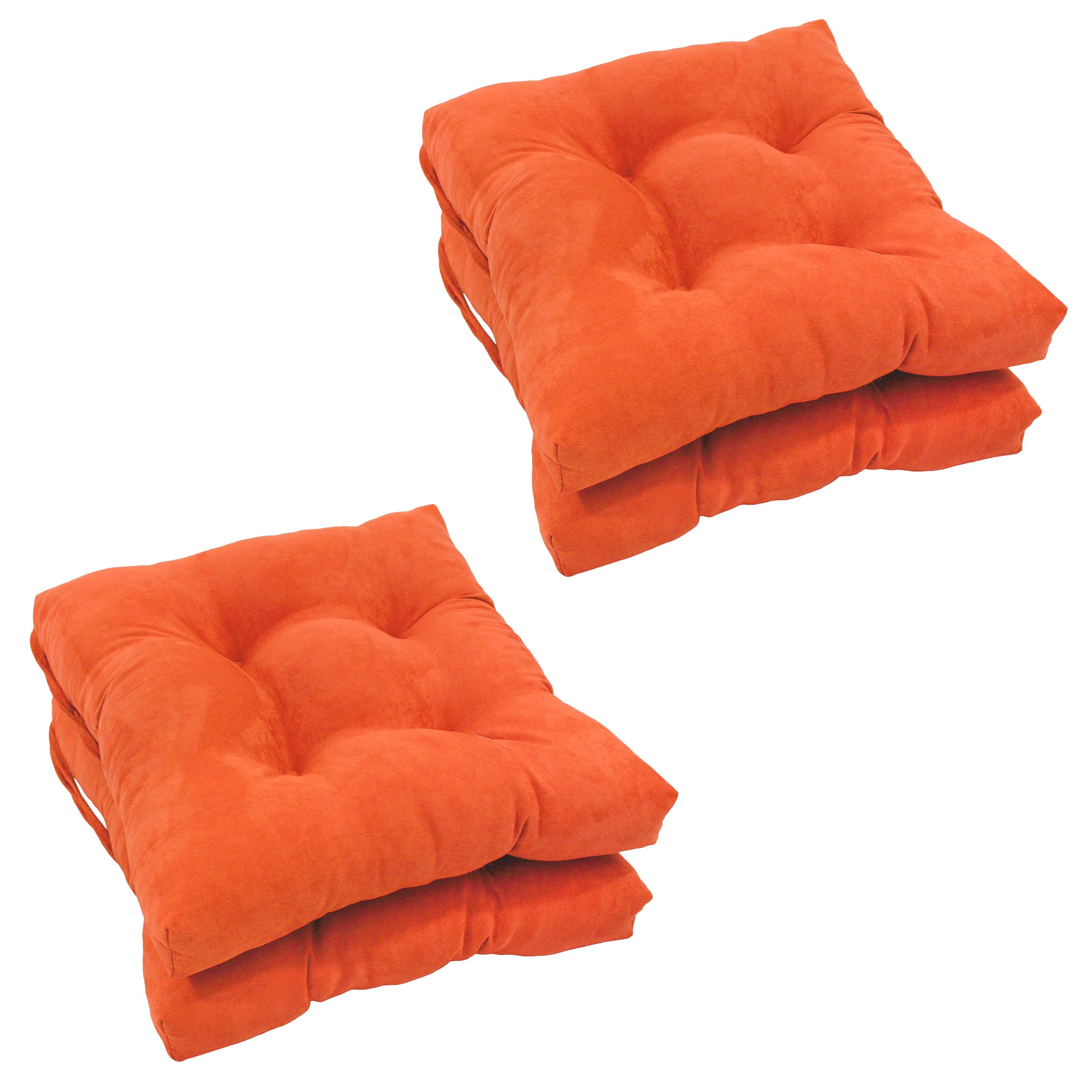 Blazing Needles 16-inch Microsuede Square Chair Cushion Set of 4 - 16