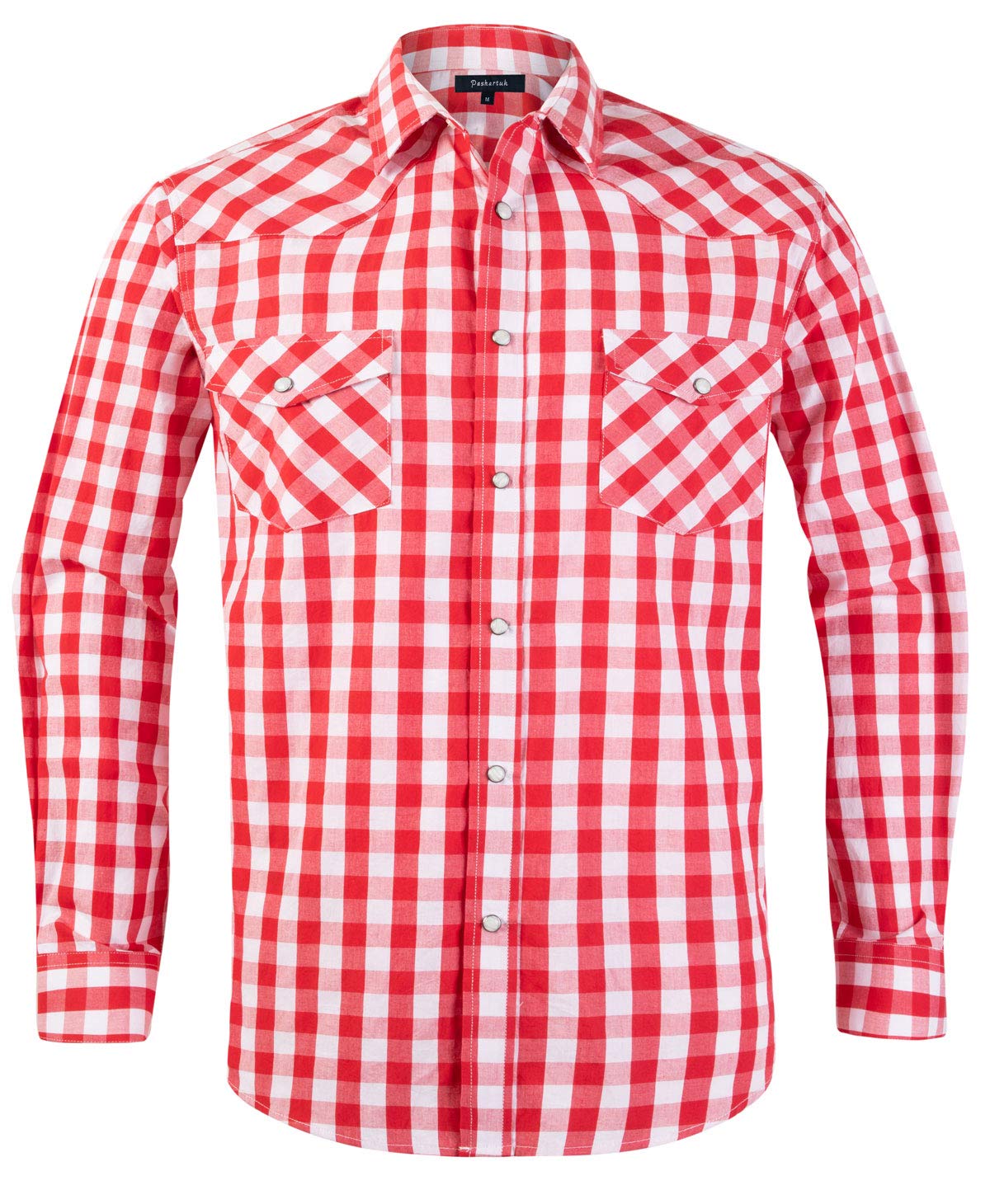 Men's Western Snap Button Plaid Long Sleeve Shirt - Regular Fit Casual Workwear for Ranch, Rodeo & Outdoor Activities