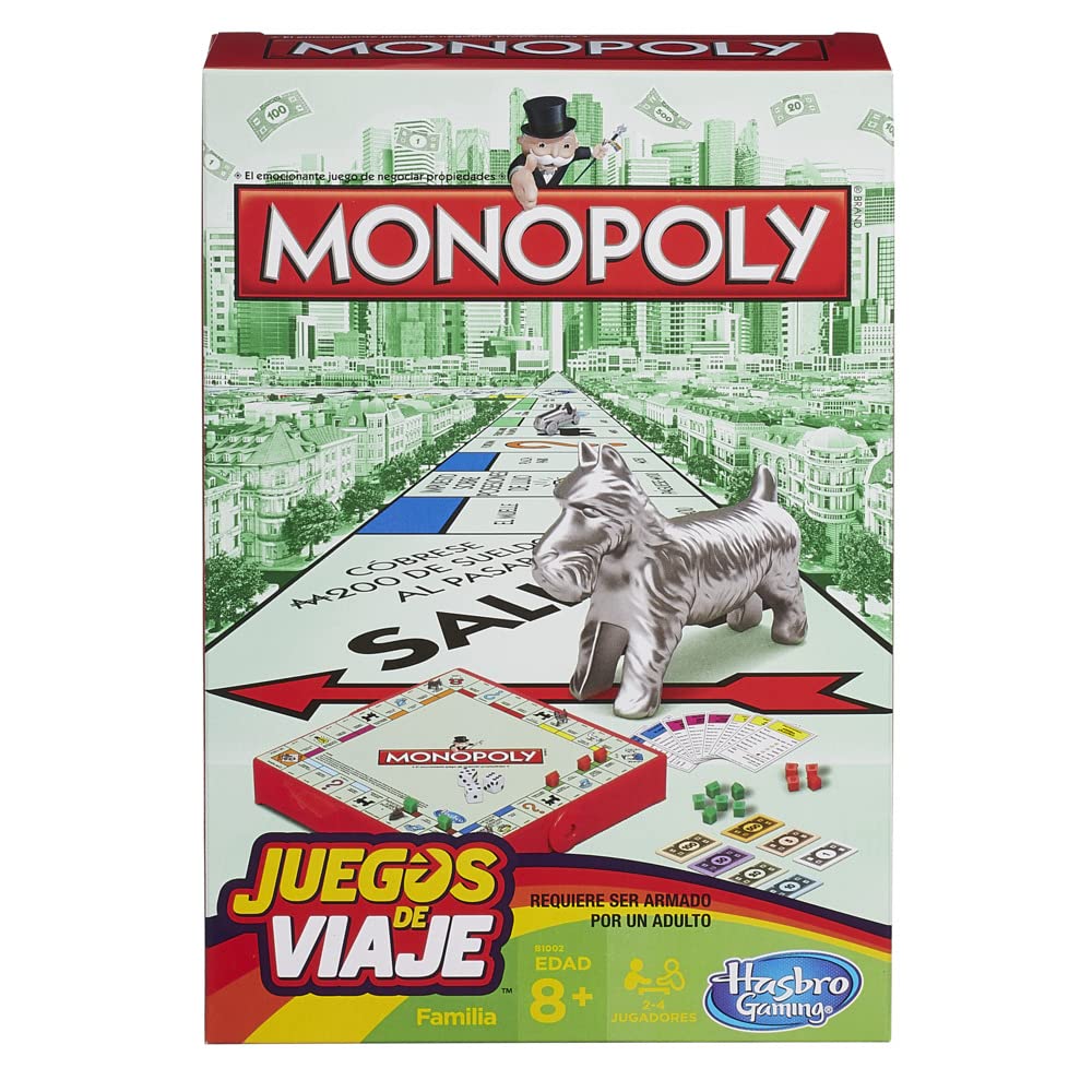 Hasbro Gaming Monopoly Grab and Go Travel Edition - Portable Board Game for Family Fun, Parties & Road Trips