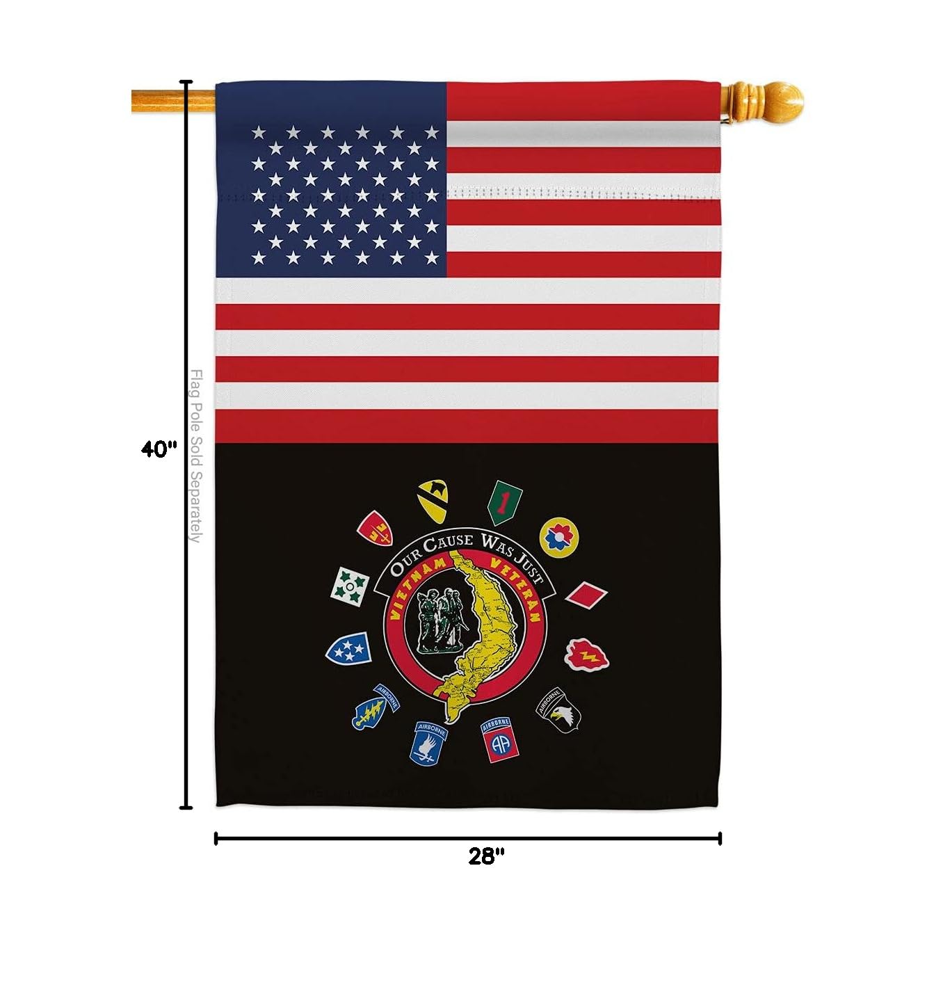 Americana Home & Garden H140736-BO 28x40 Inch US Vietnam Veteran House Flag - Double-Sided Armed Forces Service Banner for Outdoor Yard, Garden & Patriotic Decor - Perfect Gift for Veterans Day & Military Appreciation