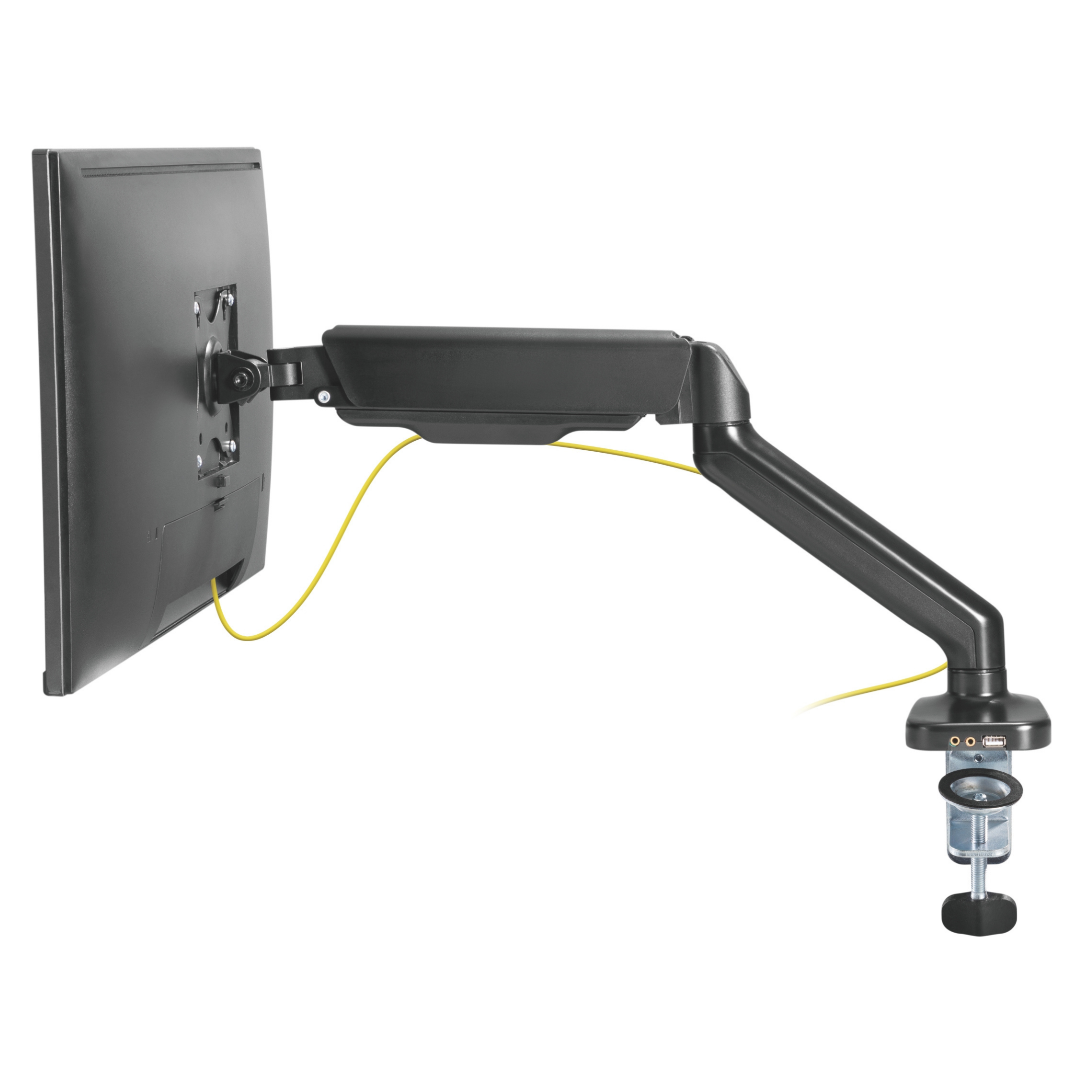Outshine Single Monitor Arm - Adjustable Gas Spring Monitor Stand for 17-32 inch Screens | Ergonomic Desk Mount for Home & Office Workspace