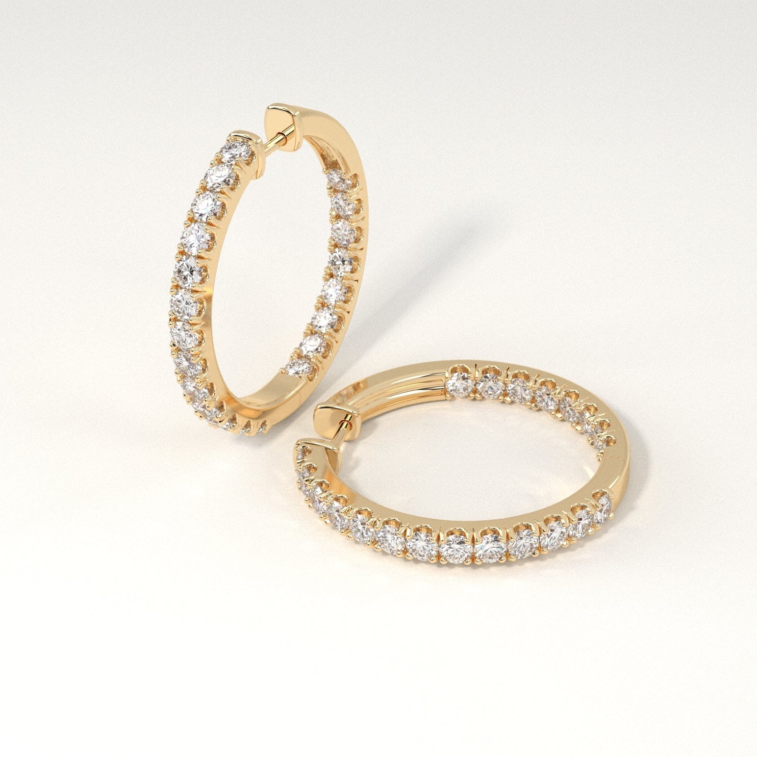 2 Carat Diamond Hoop Earrings for Women - 14K White Gold Dangle Earrings | Perfect for Weddings, Anniversaries & Special Occasions