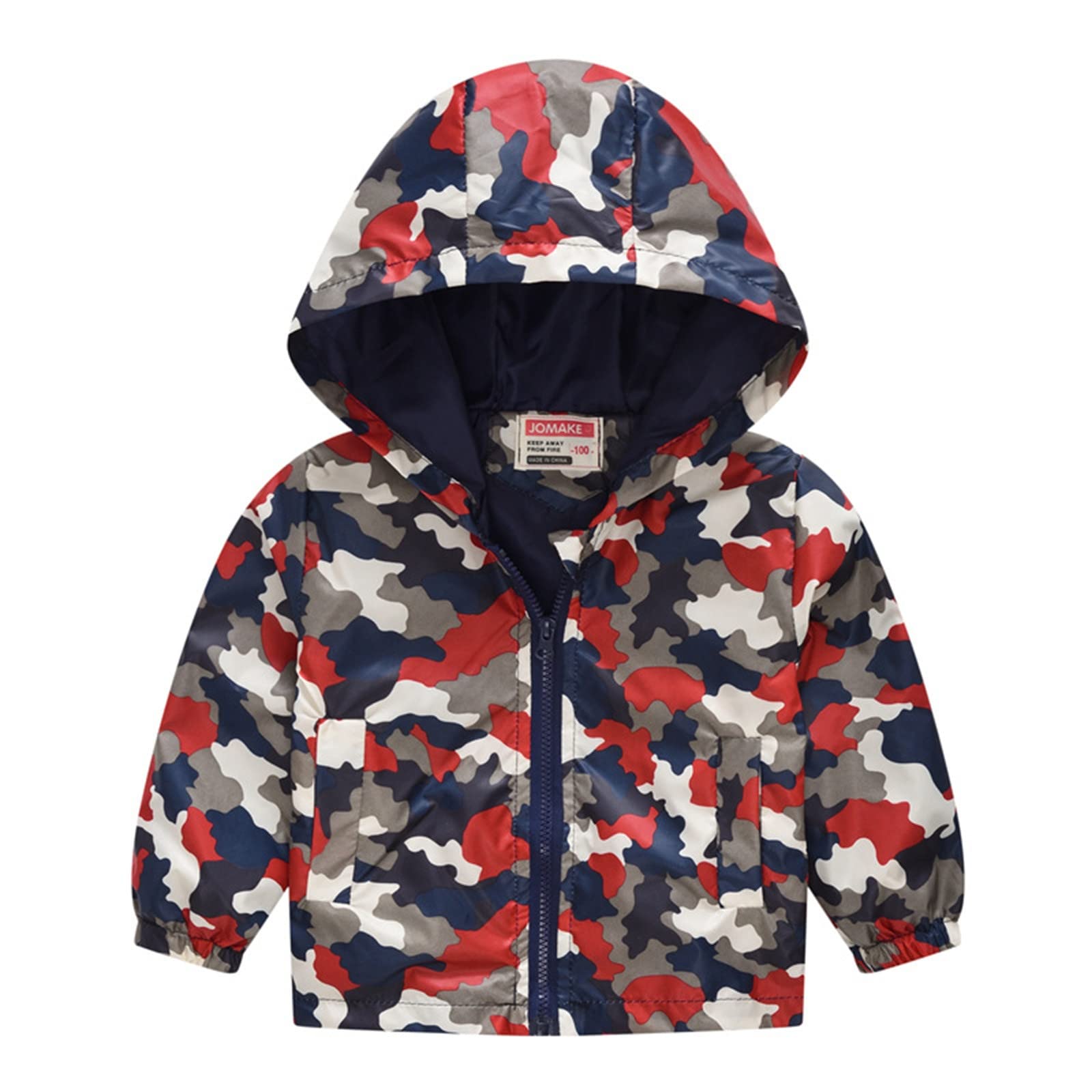 **Dinosaur Rainbow Camouflage Windproof Hooded Jacket for Baby Boys & Girls - Newborn & Toddler Outerwear for Outdoor Play & Park Adventures**