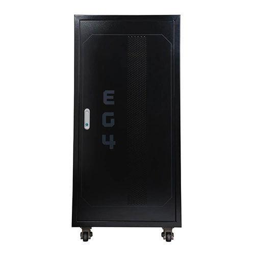 EG4 6-Slot Enclosed Battery Rack with Wheels - Heavy Duty Lithium Battery Storage for Solar Power Systems, Home Energy Storage, and Off-Grid Applications