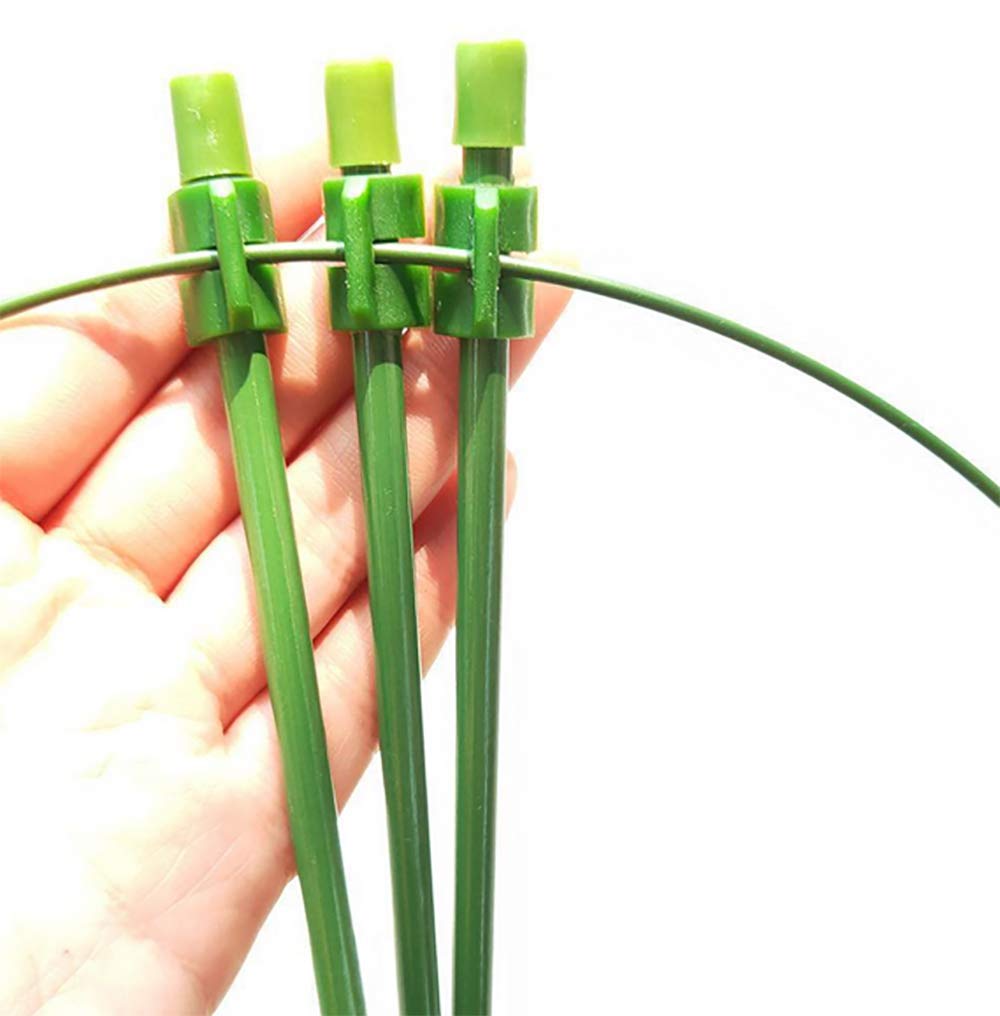 **5 Pack Dark Green Adjustable Plant Support Cages for Climbing Vines, Amaryllis, Orchids, Lily, Roses & Tomatoes - Sturdy Garden Trellis Rings for Indoor & Outdoor Plants**