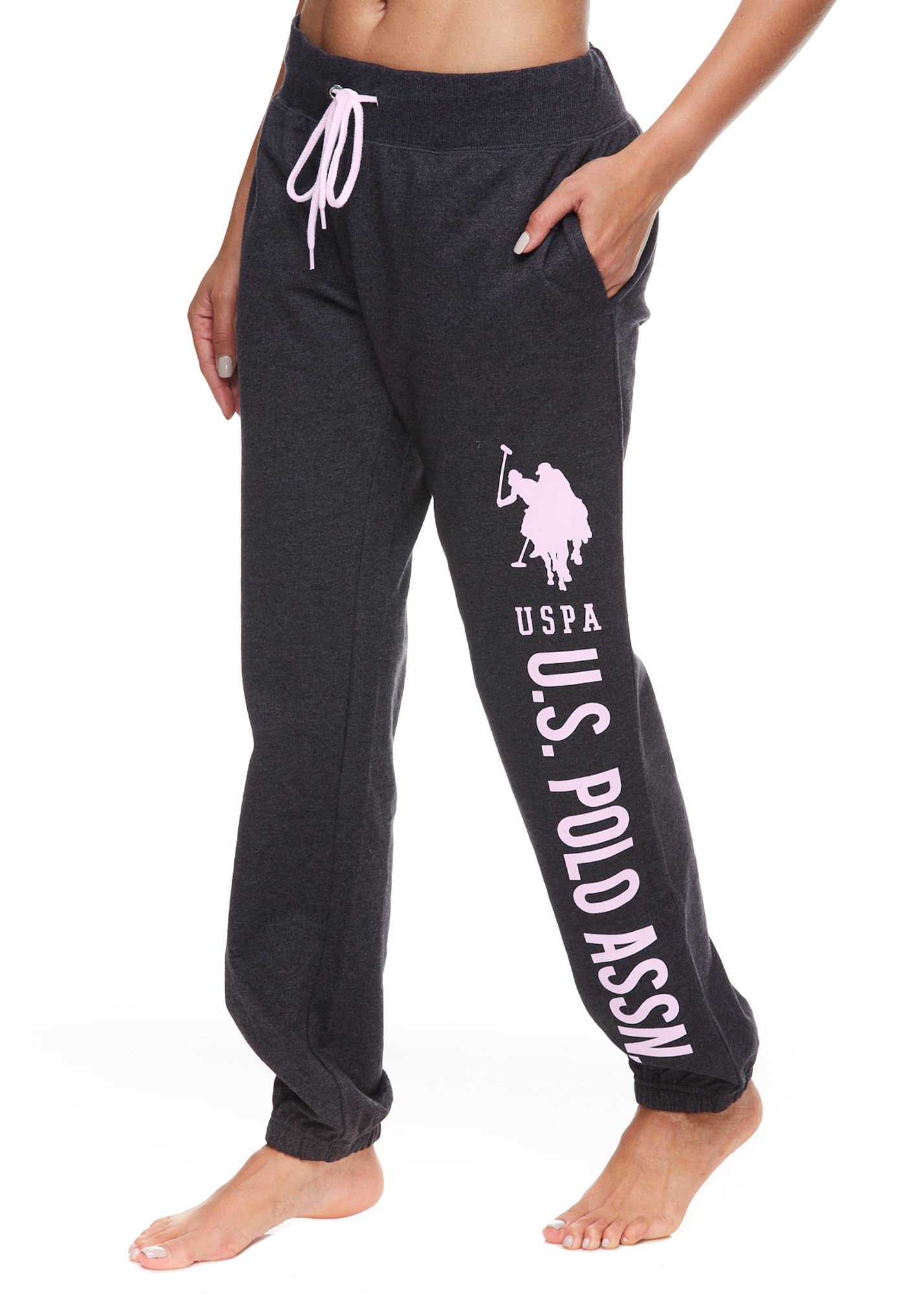 U.S. Polo Assn. Women's Essential Sweatpants with Pockets - Comfortable & Breathable French Terry Joggers for Casual Wear, Lounge, Yoga & Running