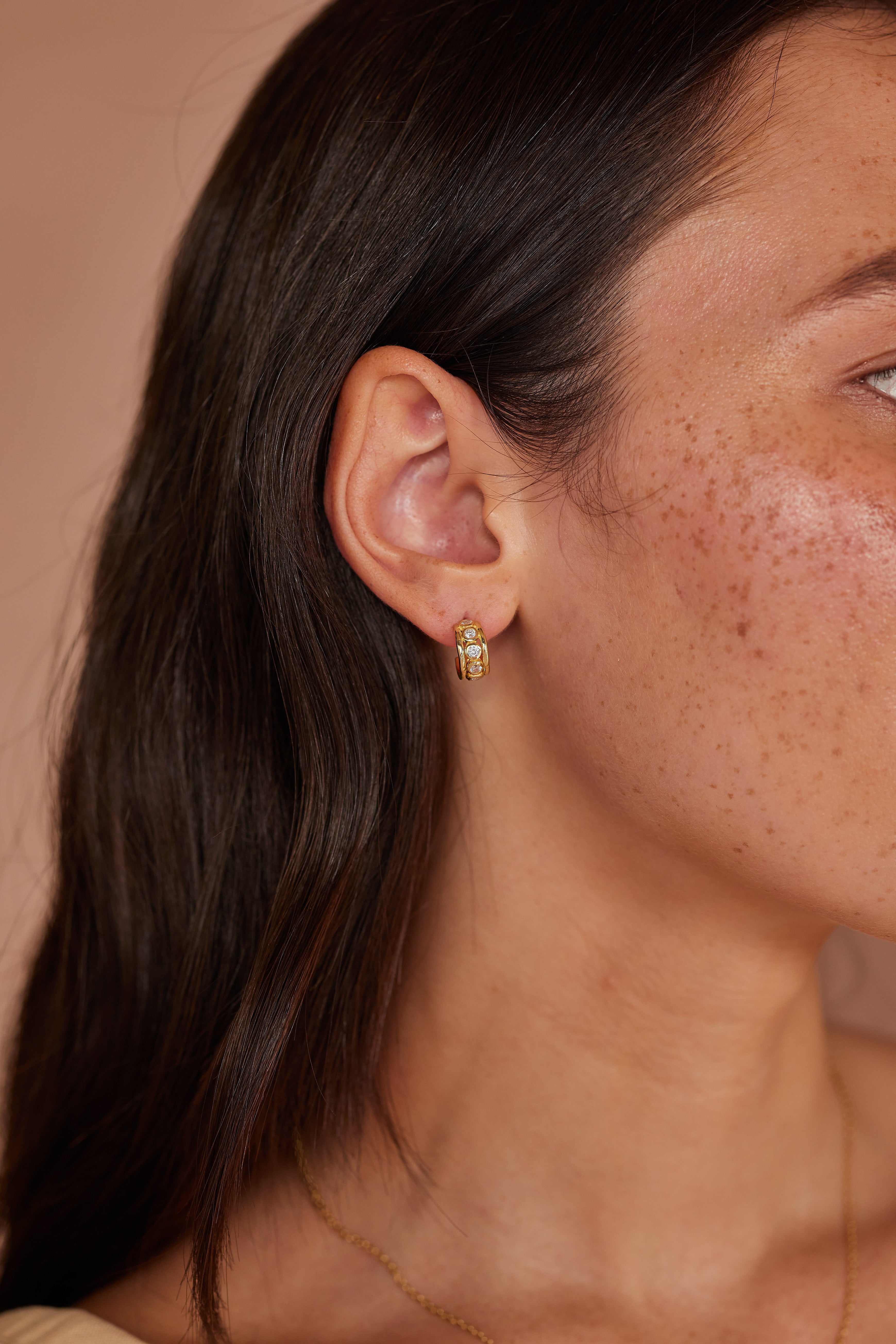 Olympia Gold Hoop Earrings for Women - 14K Gold Plated Dainty Hoops - Perfect for Everyday Wear, Parties & Gifts
