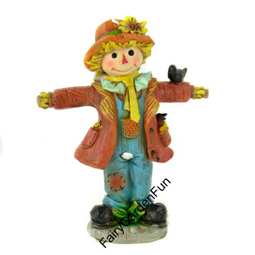 Fairy Garden Decor Statues & Halloween Scarecrow Supplies for Outdoor Living - Miniature Garden Accessories for Fall Farmhouse, Home Decor & Fairy Garden Scenes