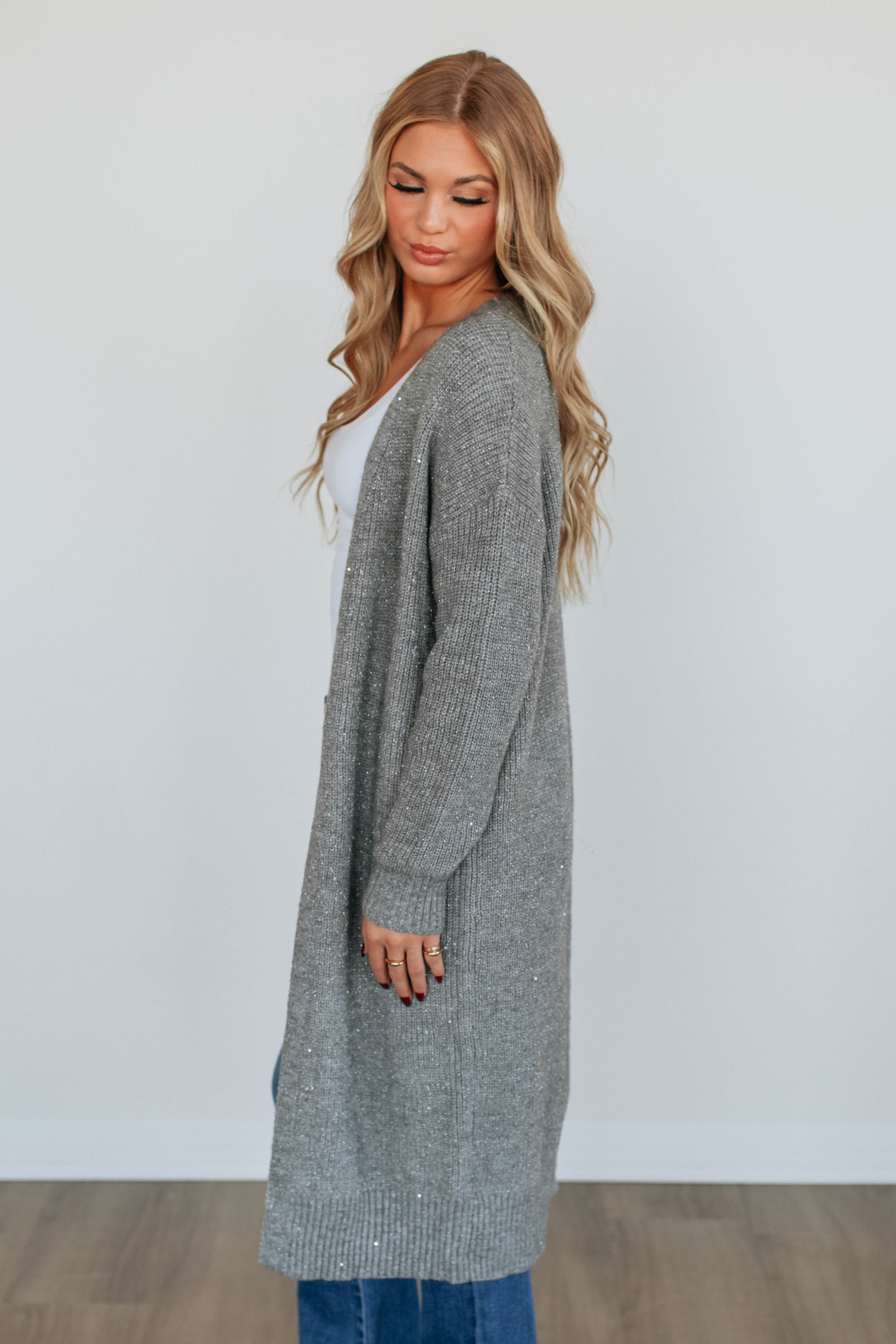 Elegant & Stylish Women's Cardigan Sweater - Heather Grey - Perfect for Office Wear & Casual Outfits