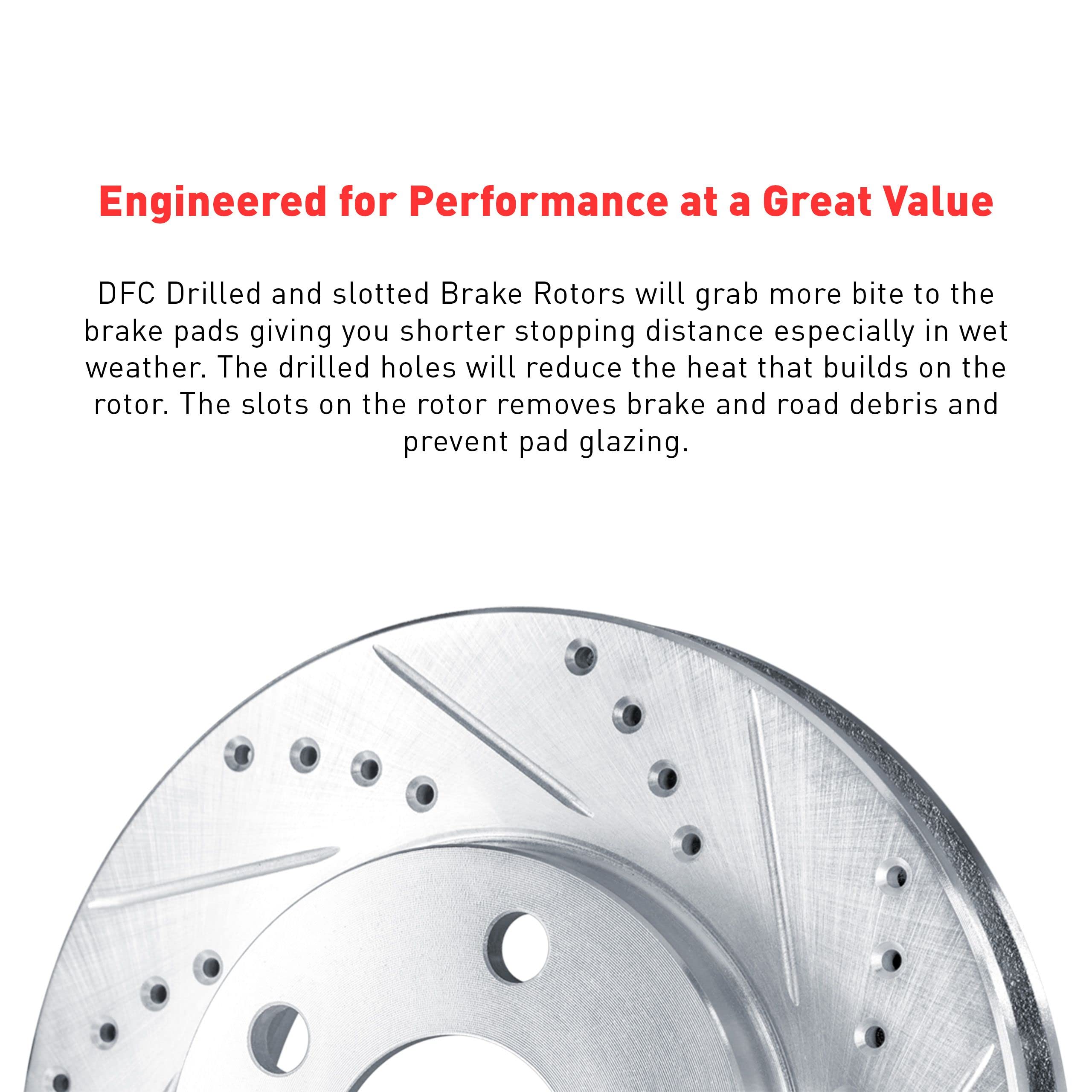 Dynamic Friction Company Ceramic Rear Brake Pads & Rotors Kit - Complete Brake System with Hardware for Sedans, SUVs, Trucks - Smooth Quiet Braking Performance - Ideal for Daily Commuting, Highway Driving & Towing