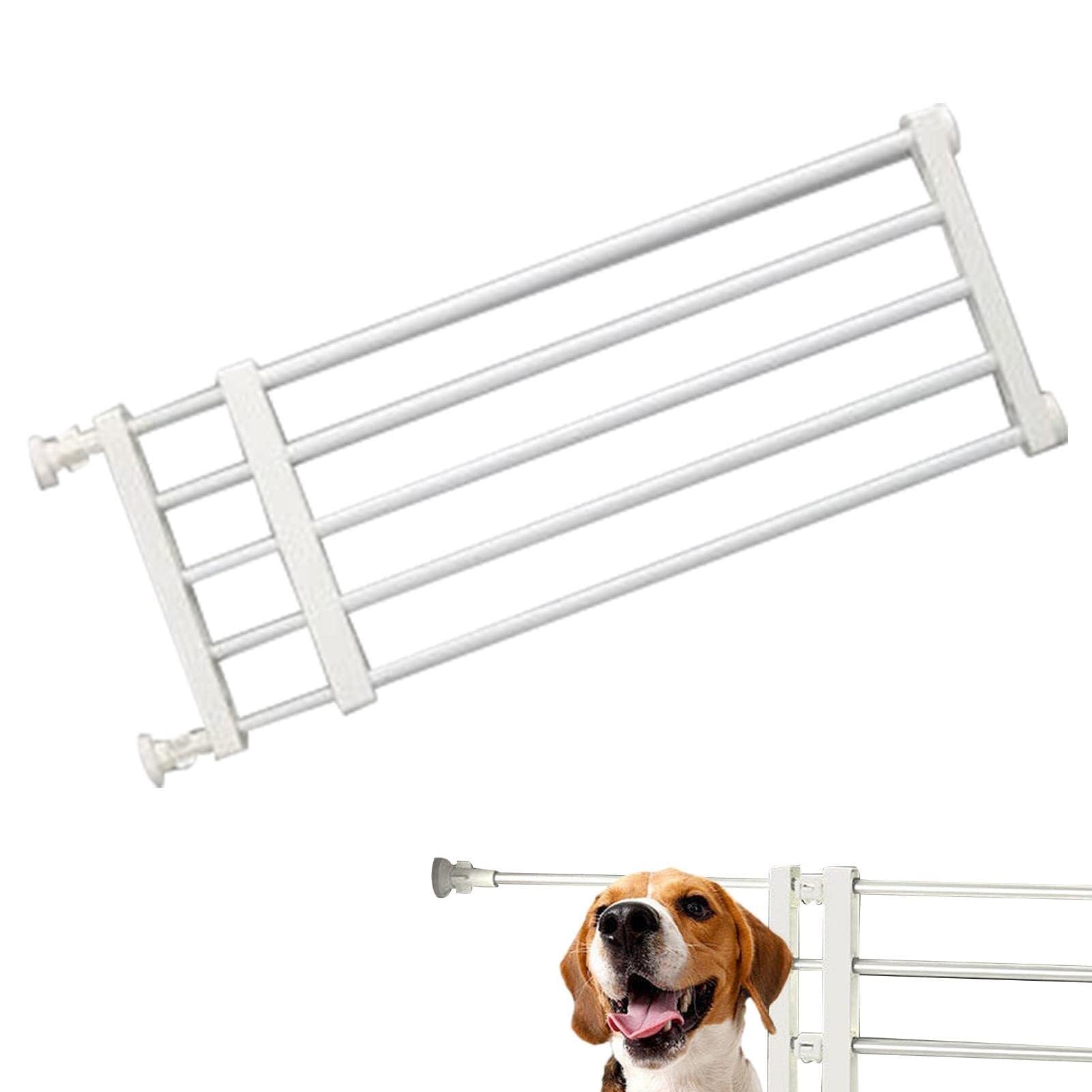 No Drill Retractable Pet Gate for Dogs & Cats - Extra Wide 75-135cm, Height 42cm - Indoor Safety Barrier for Stairs, Doorways & Hallways - White (Perfect for Puppies, Small Pets & Home Protection)