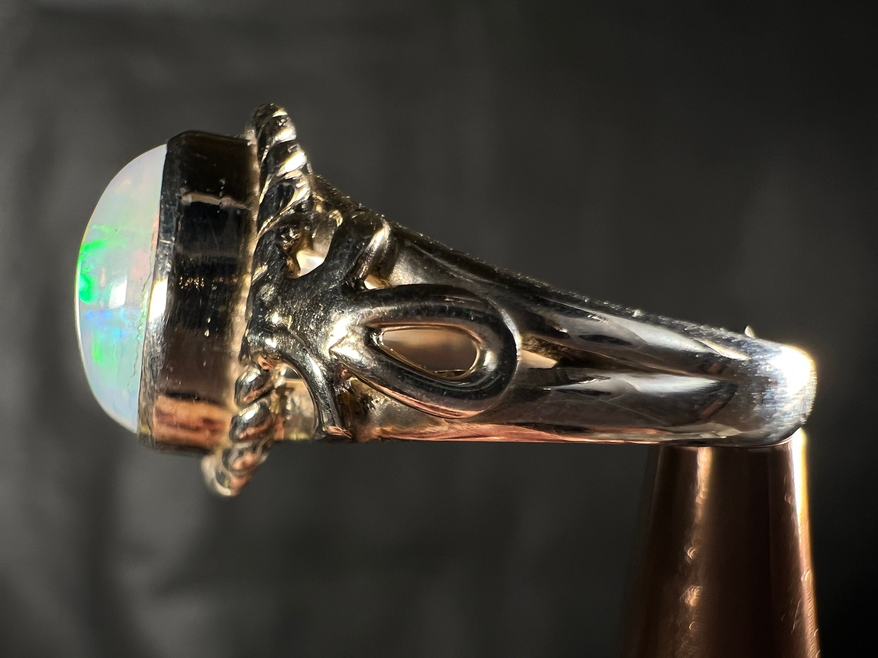 Ethiopian Welo Opal Ring for Women - Sterling Silver Size 6.5, Bridal Jewelry & Engagement Ring - Perfect for Weddings, Anniversaries & Special Occasions