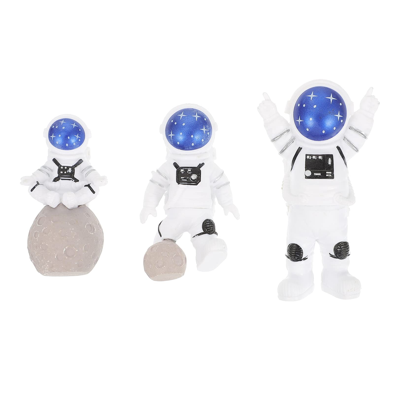 MILISTEN 3-Piece Astronaut Figurine Set - Spaceman Decor for Home, Car, Office & Party | Unique Astronaut Ornaments for Cake Toppers, Desk Decor & Space-Themed Gift Ideas