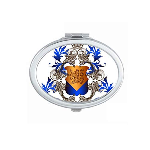 DIYthinker Medieval Knights of Europe Crown Emblem Shield Mirror - Portable Foldable Double-Sided Makeup Mirror for Travel, Vanity, and Cosplay Accessories