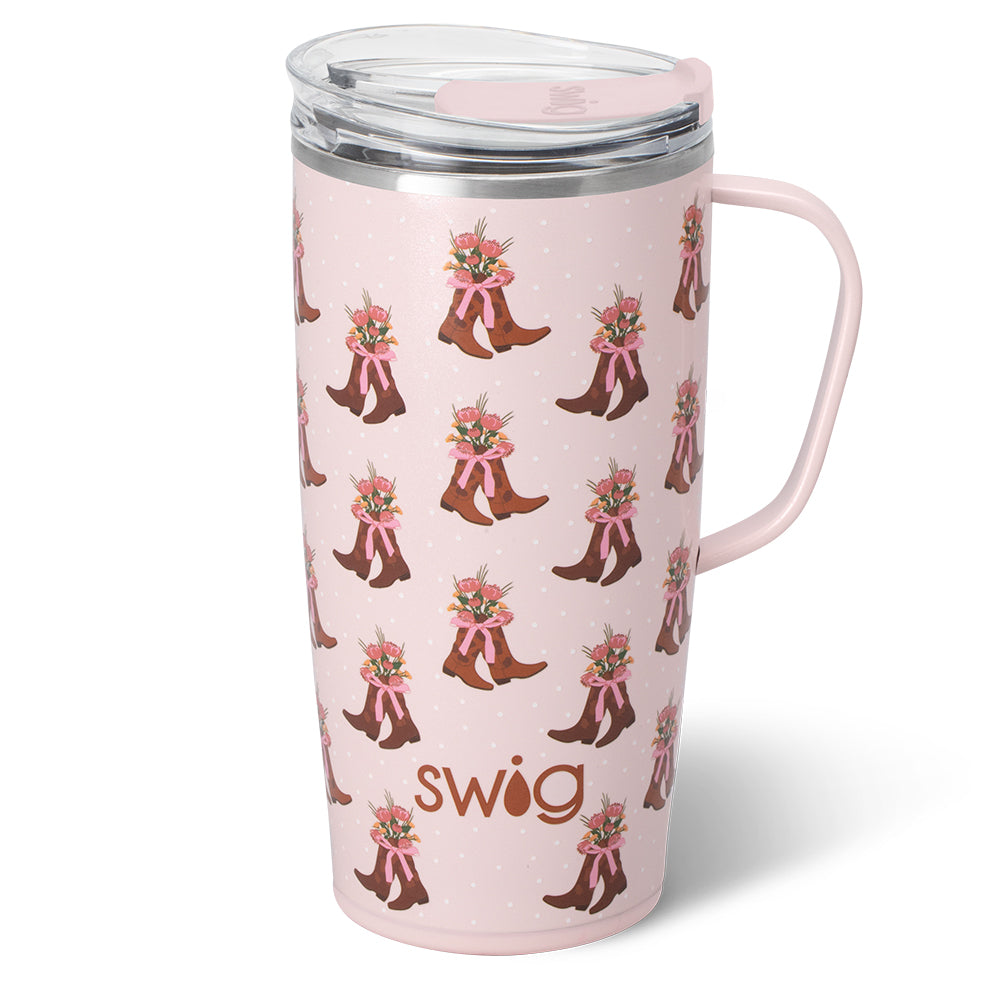 22oz Cowgirl Coquette Travel Mug - Insulated Stainless Steel Tumbler with Lid & Straw for Coffee, Tea & Cold Drinks - Perfect for Road Trips, Camping & Office Use