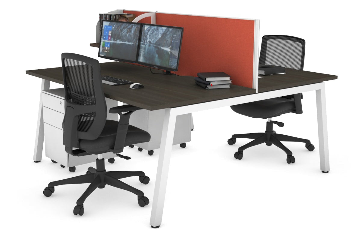 Quadro 2-Person Office Workstation Desk - 1600L x 800W with Cable Management - Perfect for Collaborative Workspaces & Home Offices