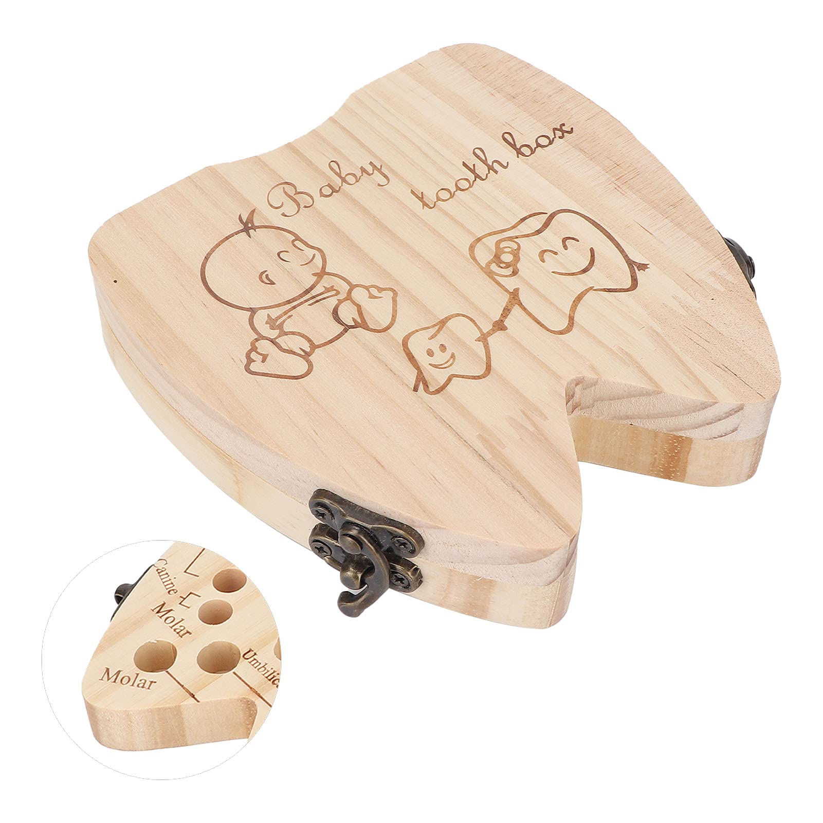 Wooden Baby Tooth Fairy Box - Kids Tooth Storage Container for Lost Teeth Collection - Perfect for Tooth Fairy Gifts & Childhood Memory Keepsakes