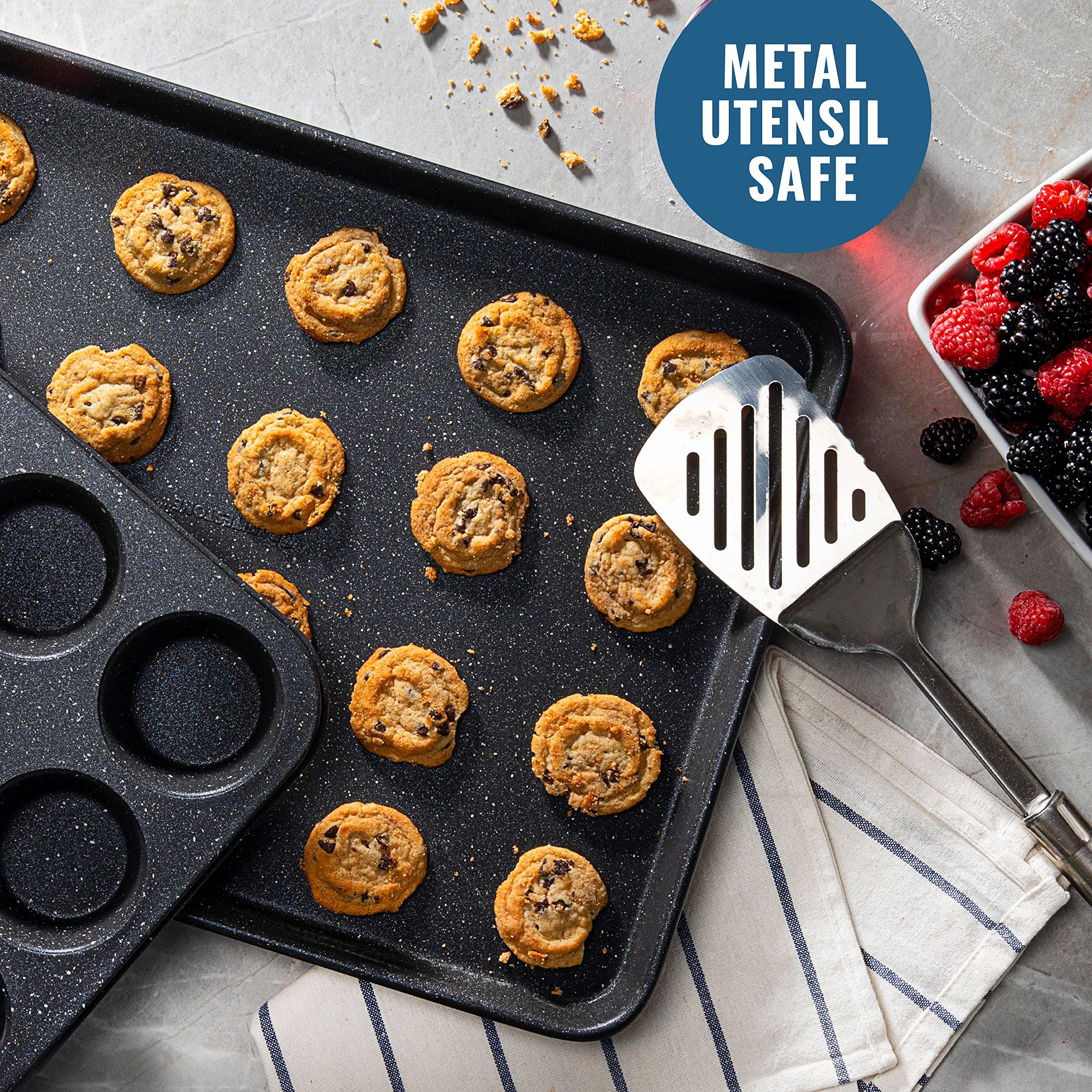 Granite Stone 20-Piece Nonstick Cookware & Bakeware Set - Red Pots and Pans with Mineral Diamond Coating | Ultra Durable, Oven & Dishwasher Safe | 100% Toxin-Free for Healthy Cooking | Perfect for Baking, Frying, and Everyday Meal Prep