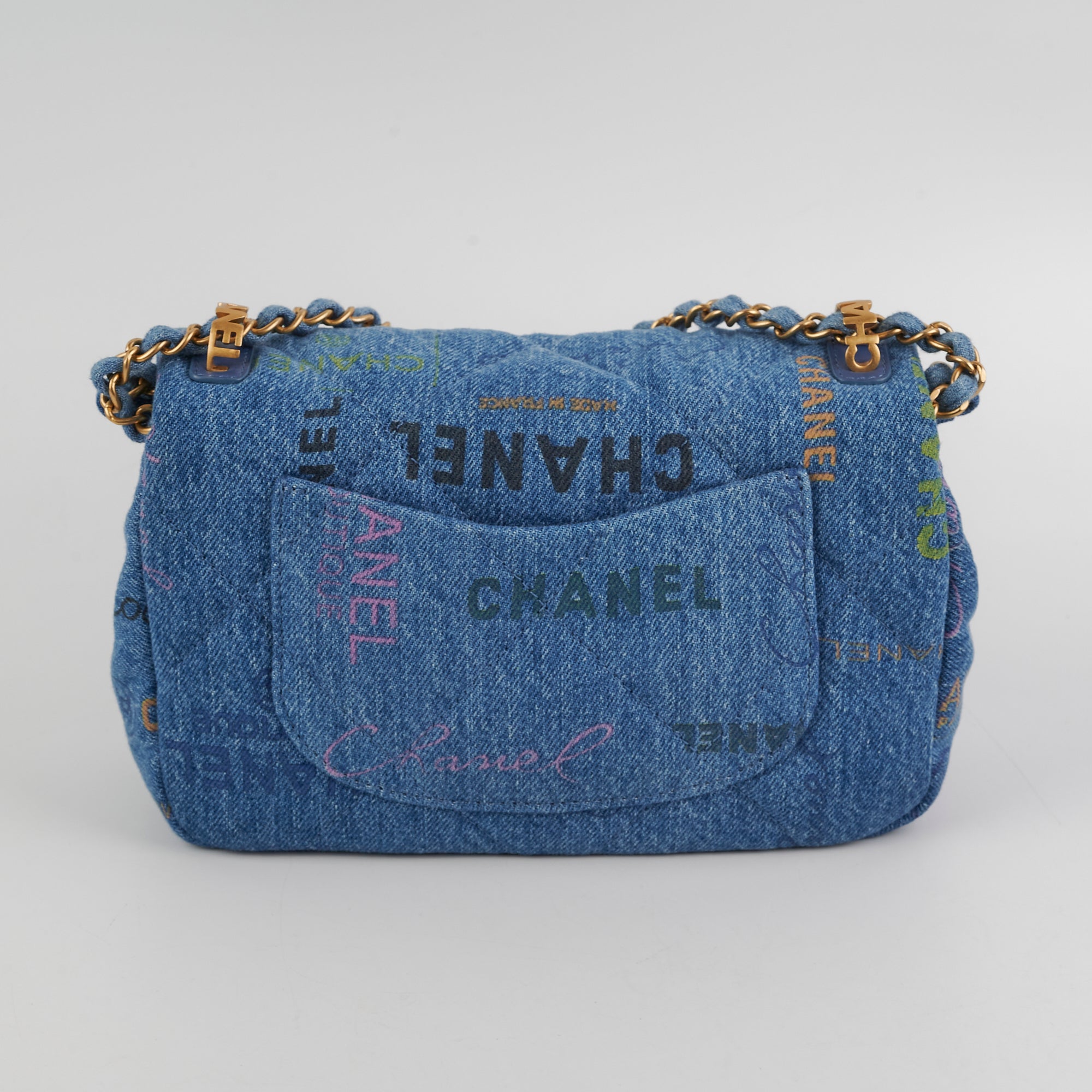Chanel 22P Mini Rectangle Denim Flap Bag - Luxury Designer Crossbody Purse for Women | Perfect for Date Night, Shopping & Travel Accessories