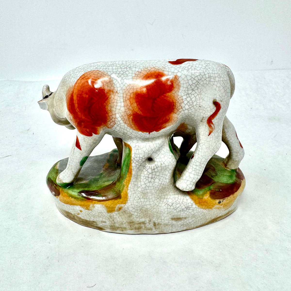 Staffordshire Cow and Calf Figurine - Antique English Ceramic Farm Animal Decor for Home, Garden, or Office Display - Perfect for Countryside Themed Collections and Rustic Home Decor