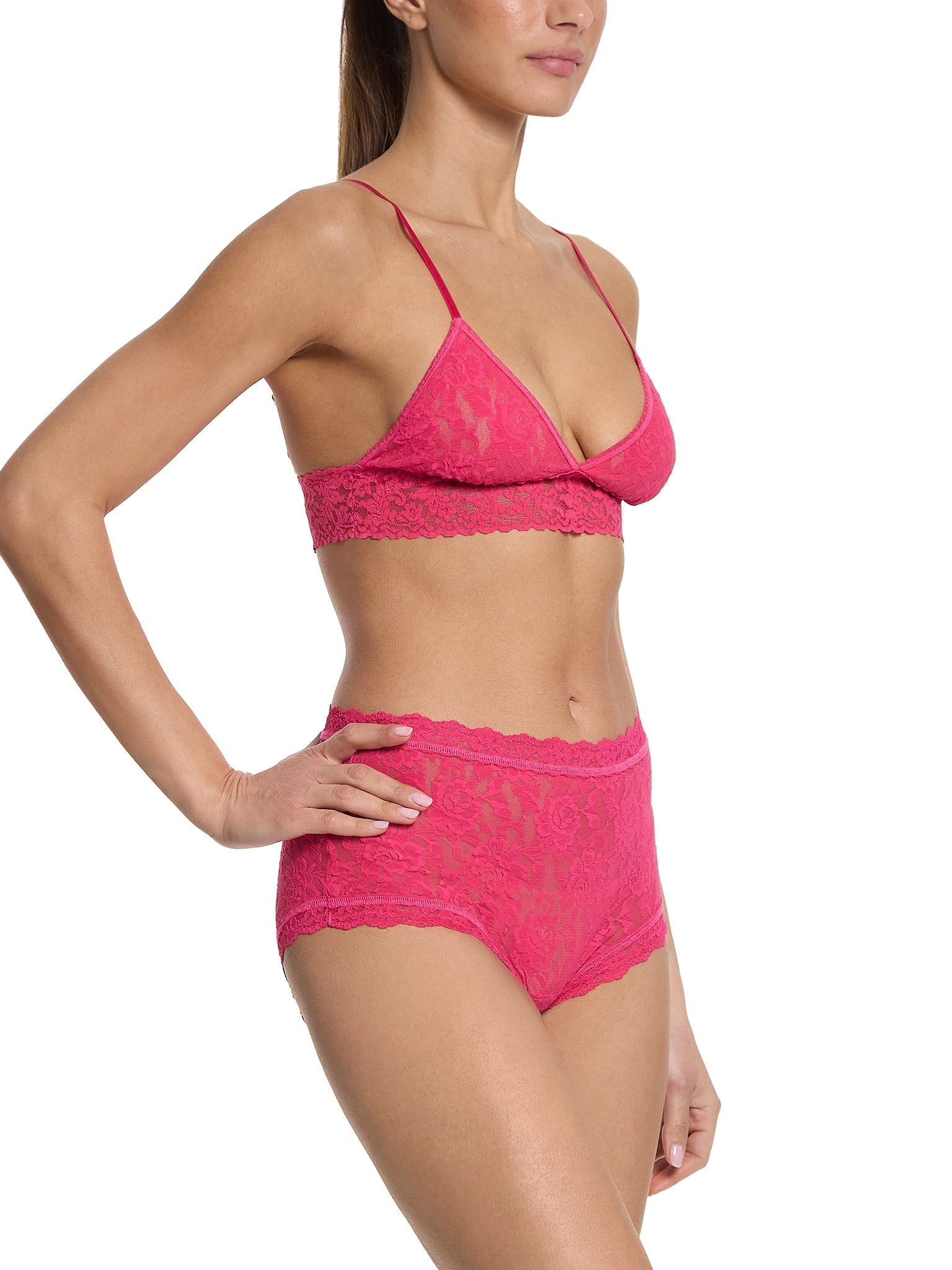 Signature Lace® Padded Triangle Bralette - Comfortable Wireless Bra for Women, Soft Stretchy Fabric, Light Support - Perfect for Yoga, Lounge & Everyday Wear