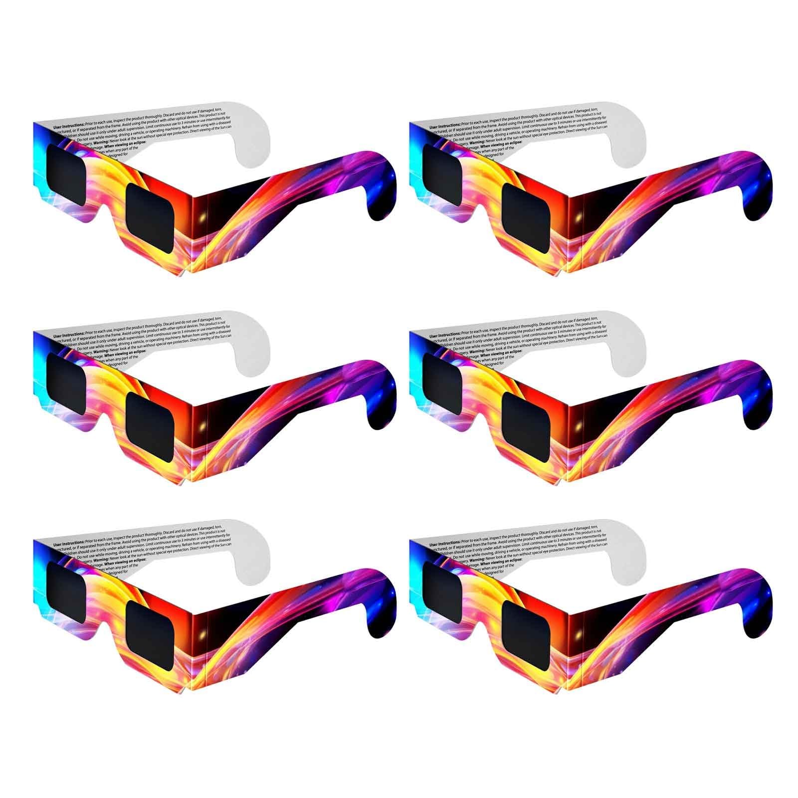 6 Pack Solar Eclipse Glasses 2024 - AAS Recommended - Safe for Direct Solar Viewing - Perfect for Eclipse Watching, Astronomy Events & Outdoor Activities