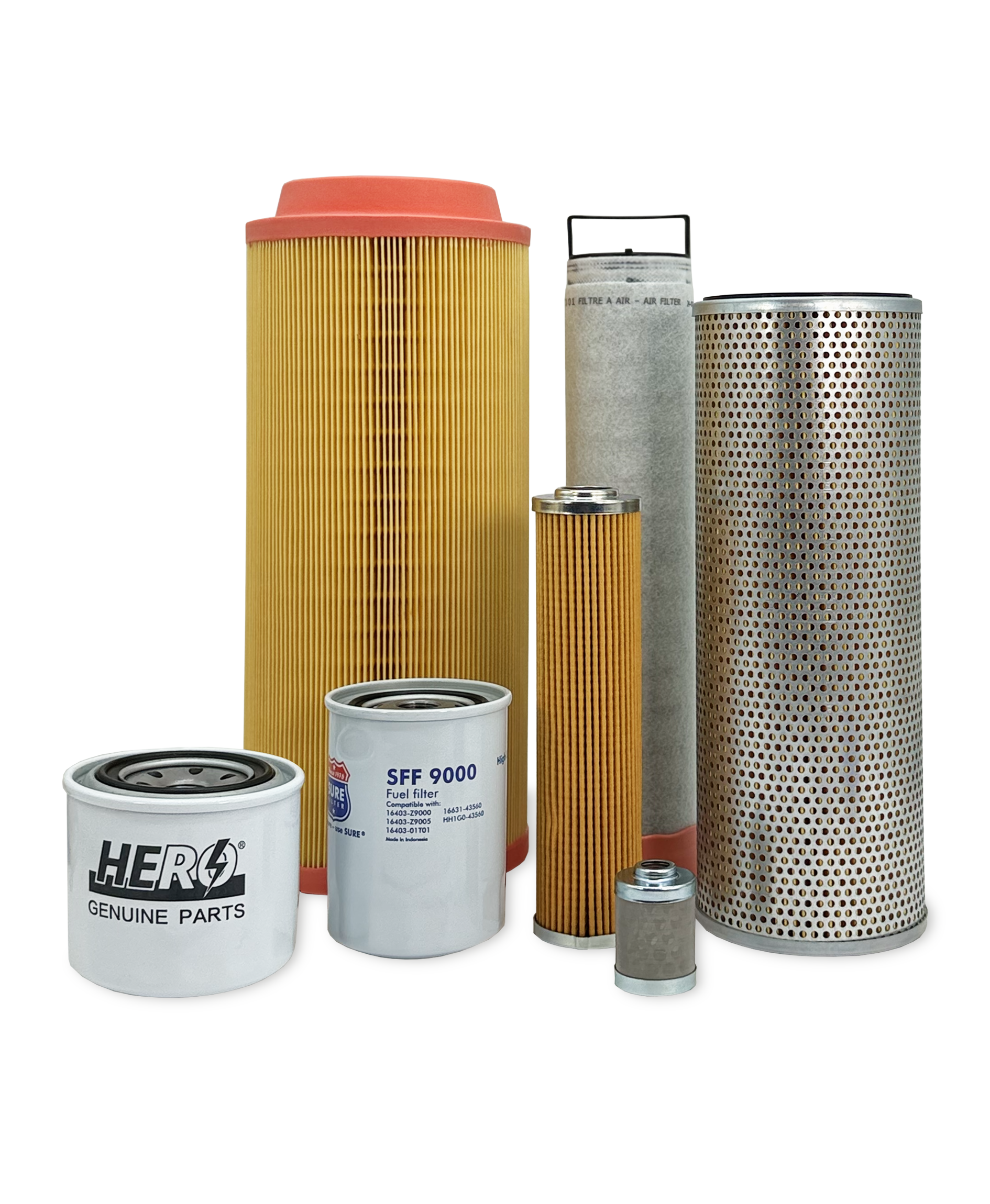 HERO® Maintenance Filter Kit for Takeuchi TL250 Track Loader - Air, Oil & Hydraulic Filters Replacement Set - Heavy Duty Construction Equipment Parts for Excavation & Landscaping Projects