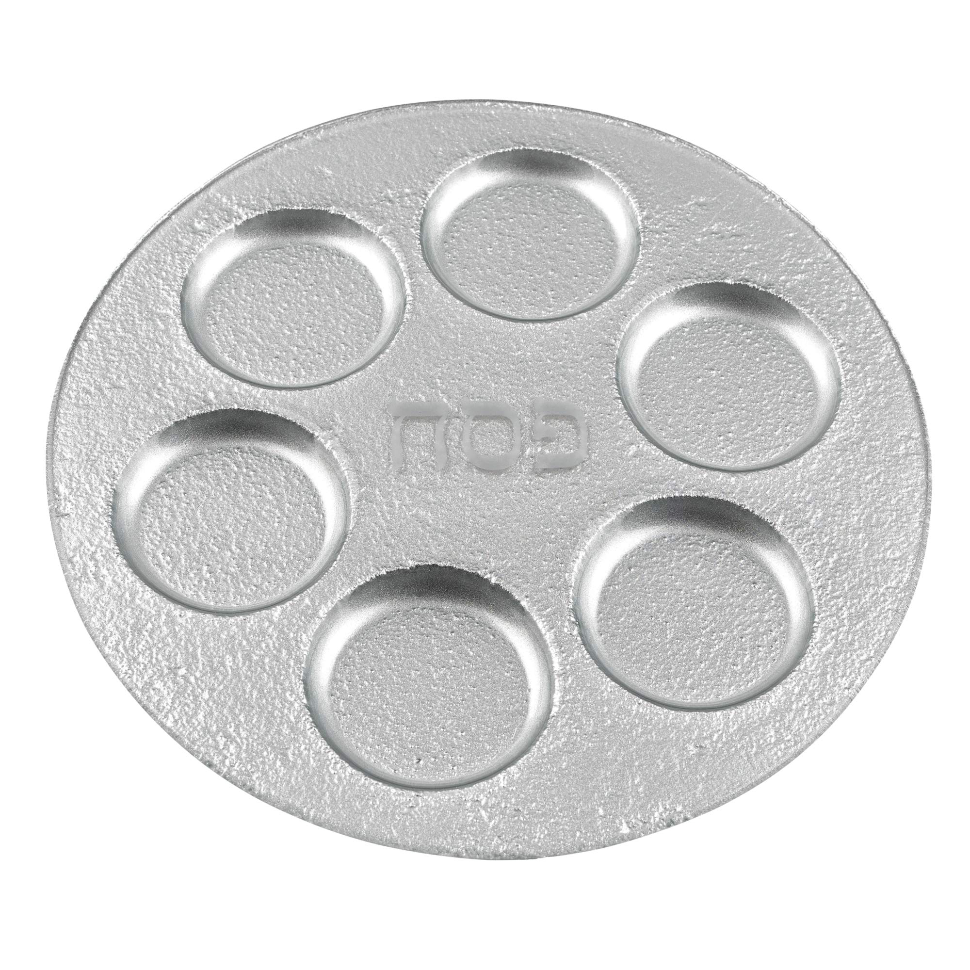 Handcrafted Silver Seder Plate - 13 Inch Elegant Modern Passover Dinnerware Set for Jewish Holidays, Home Decor & Festive Gatherings | Perfect for Holiday Meals, Centerpieces & Special Occasions