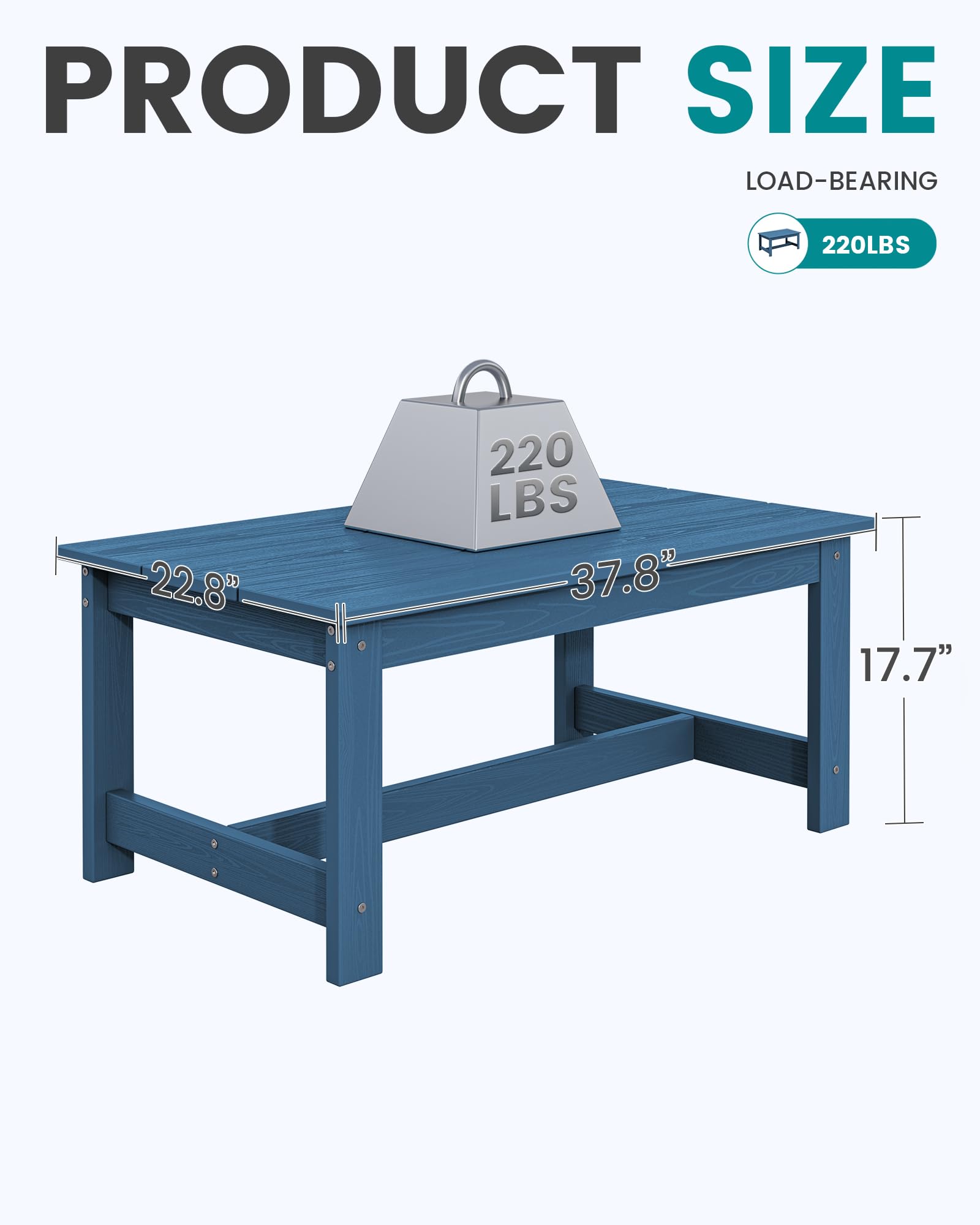 SERWALL HDPE All-Weather Outdoor Coffee Table - 37.8