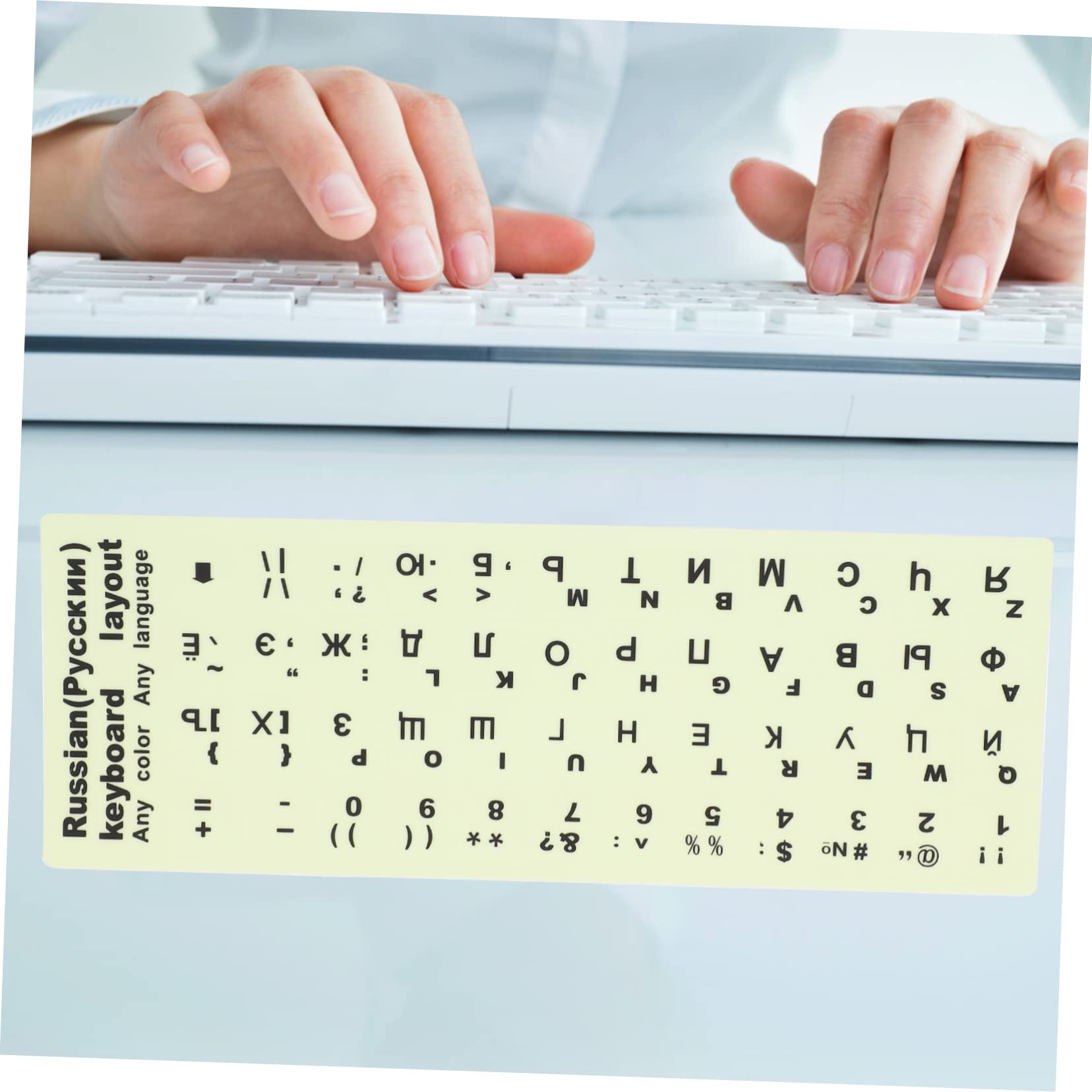 Glow in the Dark Keyboard Stickers - LED Cover Letters for Laptop & Computer Keycaps | Non-Slip Glow Stickers for Night Typing, Gaming & Low Light Workspaces