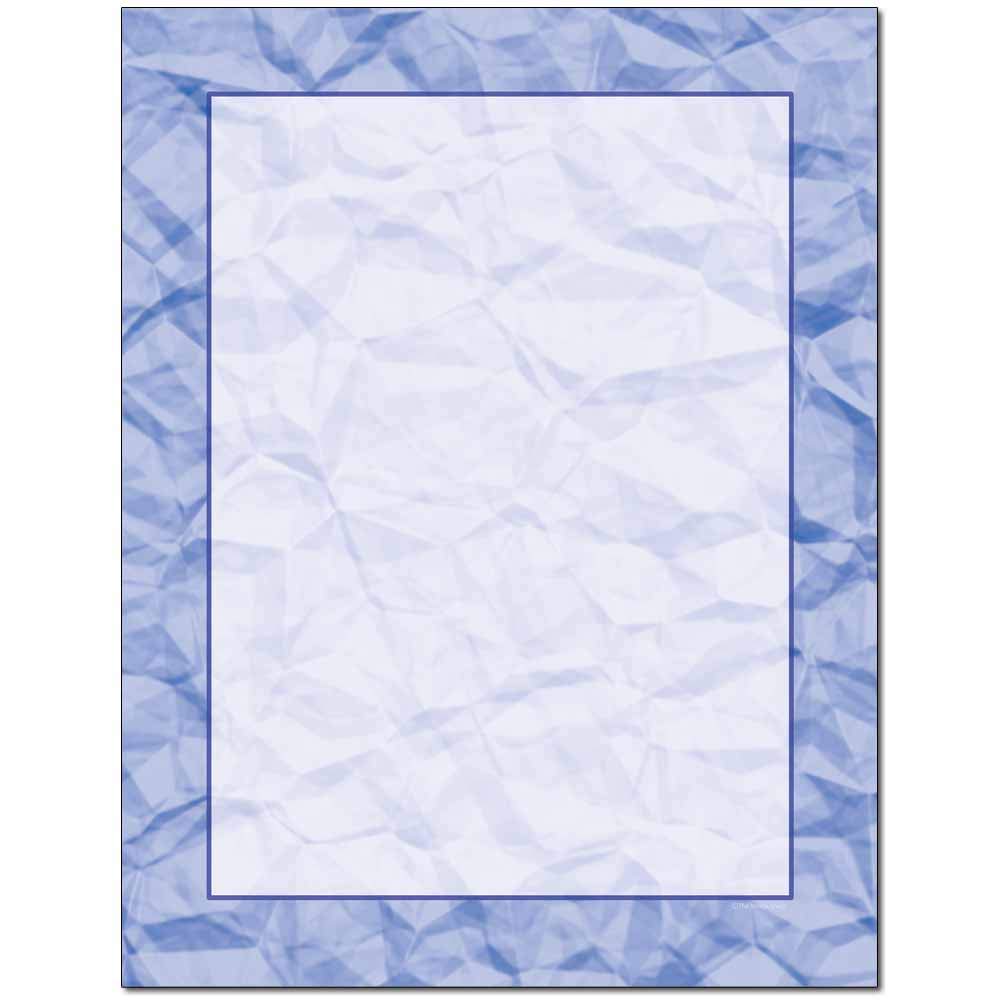 Premium Crumpled Paper Letterhead for Laser & Inkjet Printers - 100 Sheets Blue Distressed Design - Perfect for Vintage Invitations, Wedding Stationery, and Themed Office Documents