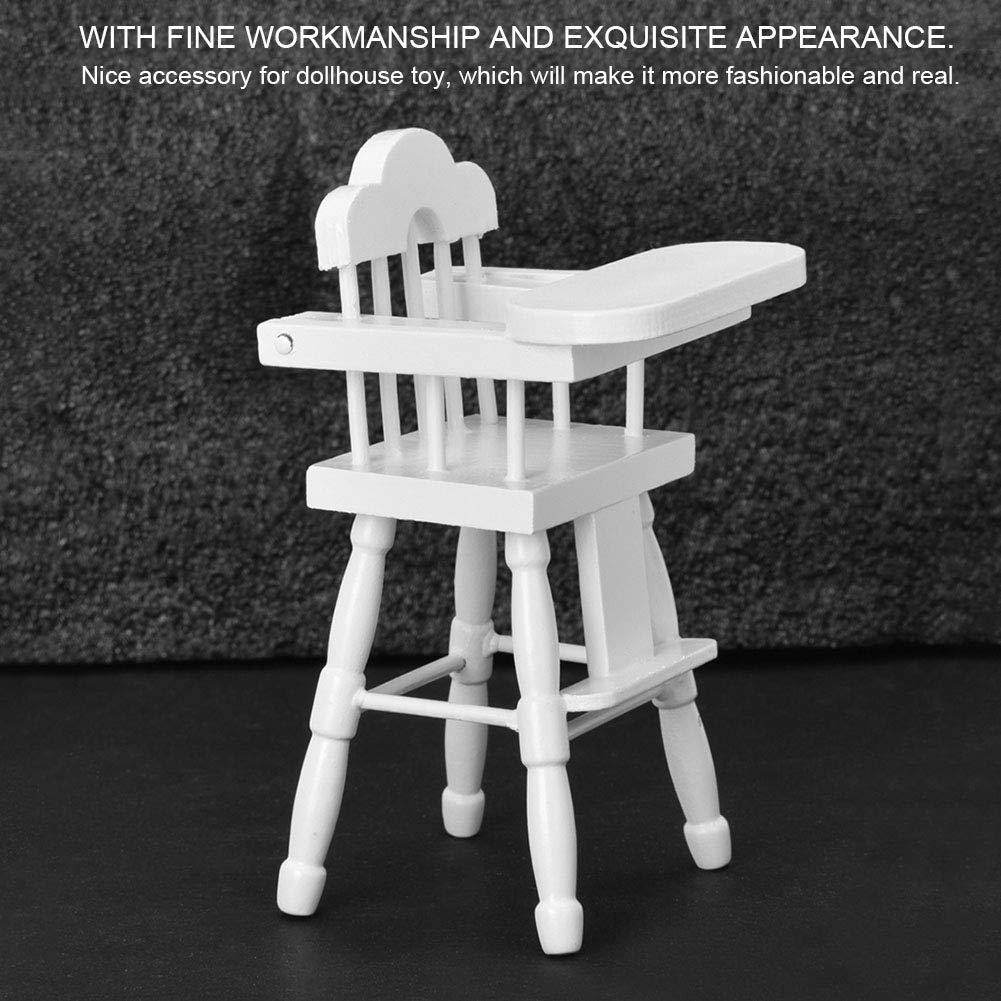1/12 Scale Doll High Chair - Miniature Dining Chair for Reborn Girl Dolls Accessories | Perfect for Dollhouse, Playroom & Collectible Displays