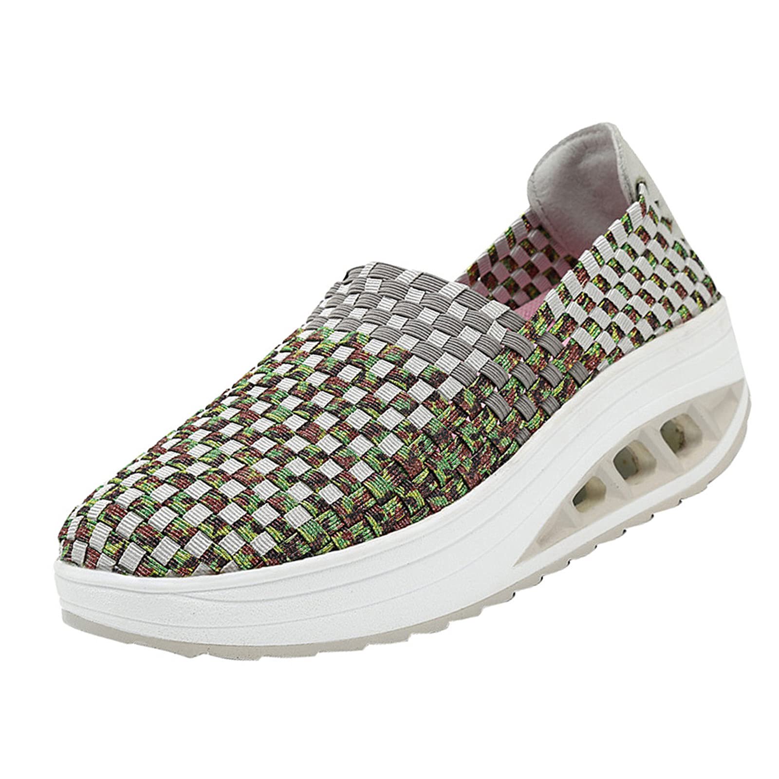 Women's Breathable Air Cushion Sneakers - Comfortable Walking & Running Shoes with Wedge Platform - Lightweight Slip-on Casual Sports Shoes for Women - Perfect for Gym, Travel, and Everyday Wear