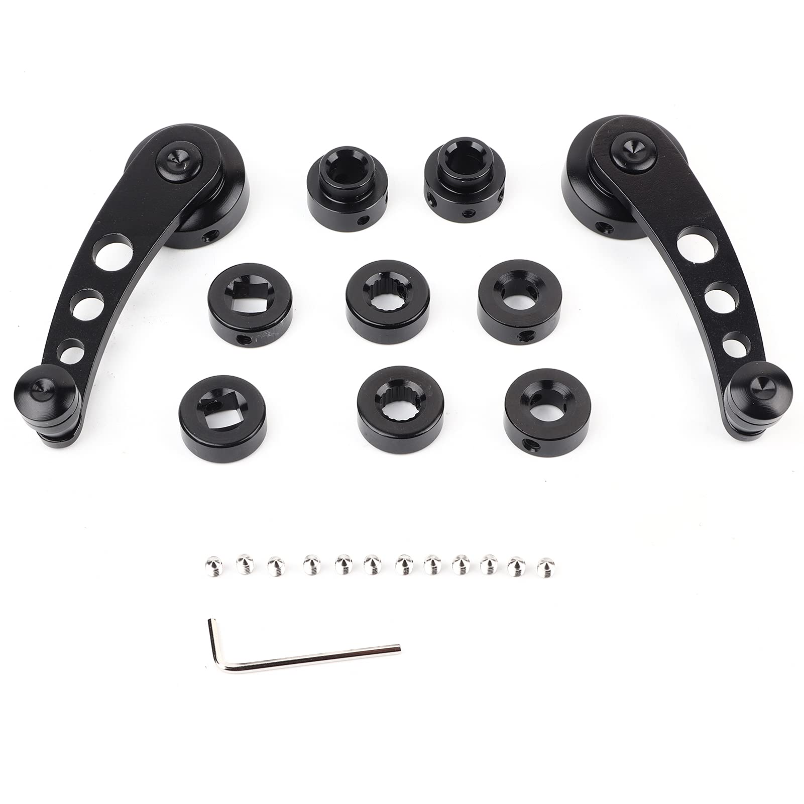 Tbest 2-Pack Alloy Car Window Crank Handle Riser Winder - Black Replacement for Classic Cars | Vintage Auto Parts & Restoration Accessories