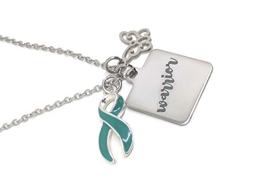 Teal Awareness Ribbon Necklace - Elegant Jewelry for Ovarian Cancer Support & Awareness - Perfect for Fundraisers, Survivors & Advocates