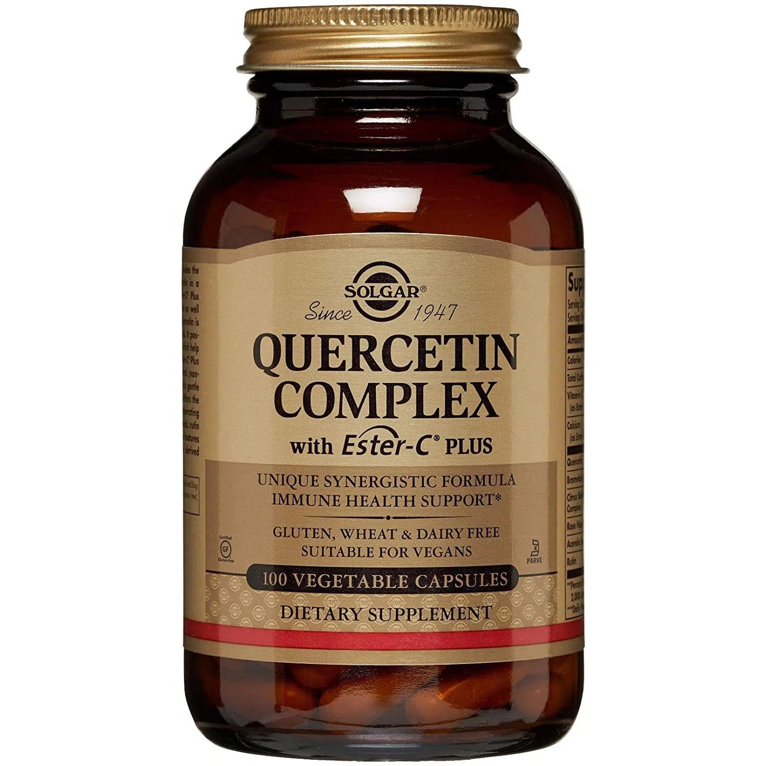 Solgar Quercetin Complex Supplement with Vitamin C & Echinacea - Immune Support & Antioxidant Boost - Ideal for Allergy Season & Daily Wellness