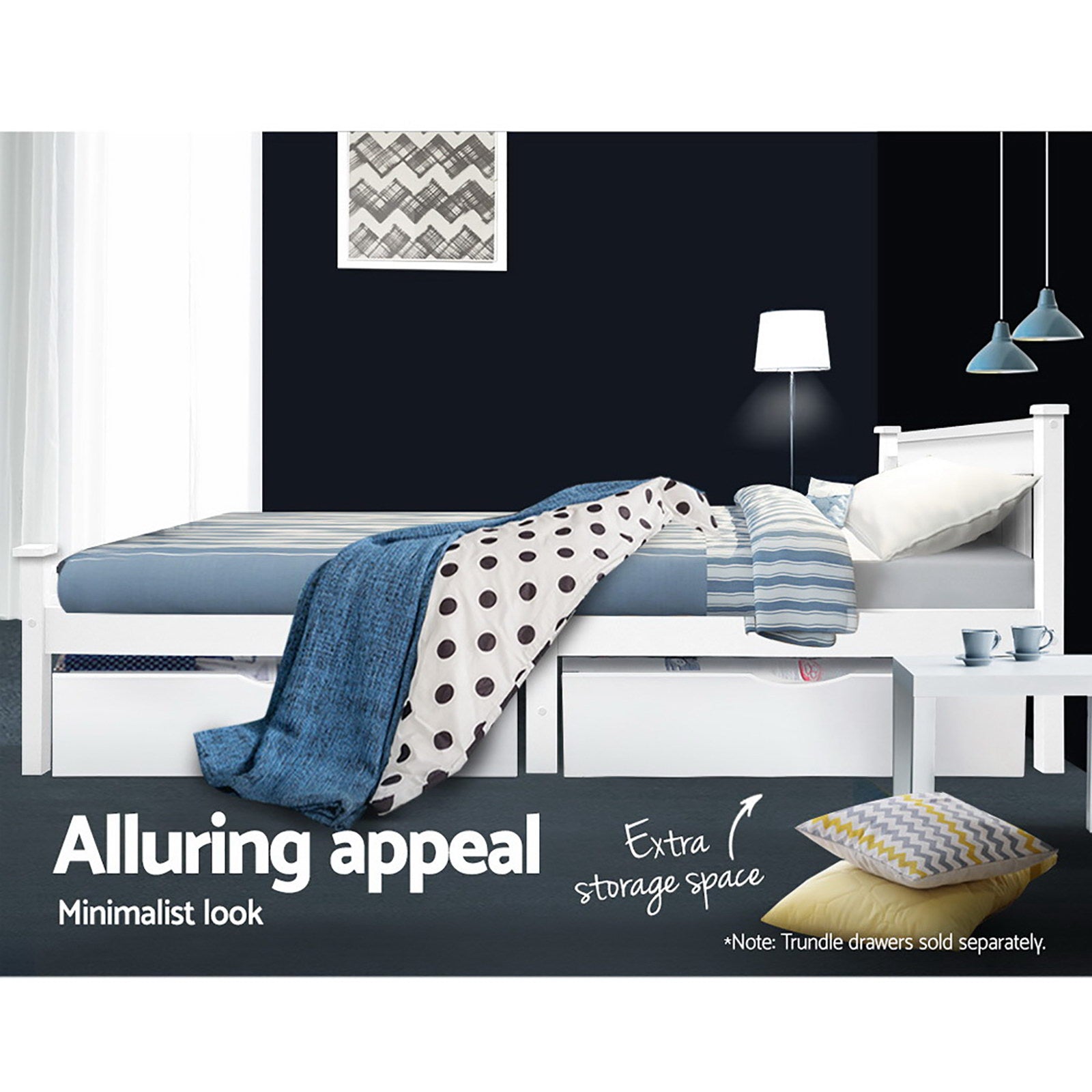 Cottesloe Solid Wood Single Bed Frame - White Finish for Kids & Guest Rooms | Durable & Stylish Bedroom Furniture