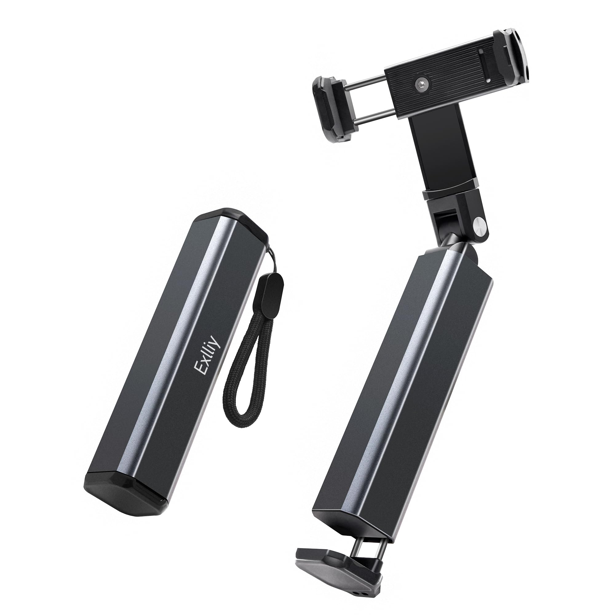 360° Rotating Airplane Phone Holder - Portable Foldable Travel Phone Stand for Desk & Tray Table, Pocket-Sized Multi-Directional Phone Mount for Train, Car & Office Use (Grey) - Perfect for Business Travelers & Commuters