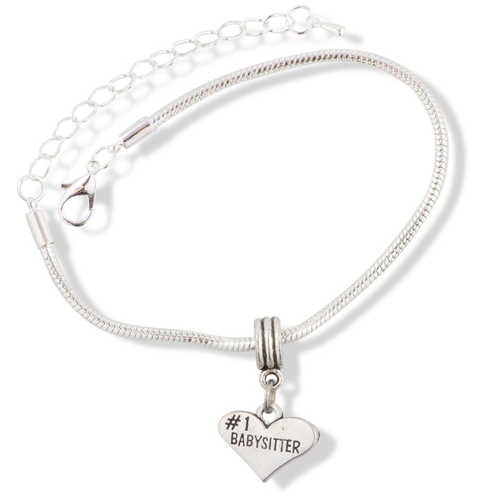 Dave The Bunny Babysitter Bracelet - Premium Stainless Steel Snake Chain Charm Bracelet for Women | Cute Bunny Jewelry Gift for Nannies, Teachers & Childcare Workers | Perfect for Everyday Wear & Special Occasions
