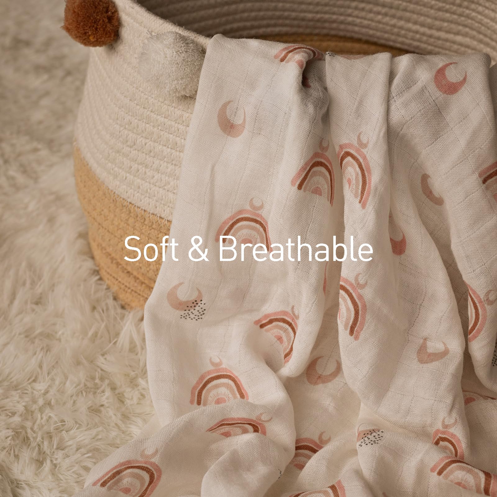 GLLQUEN 4-Pack Muslin Swaddle Blankets for Babies - 35