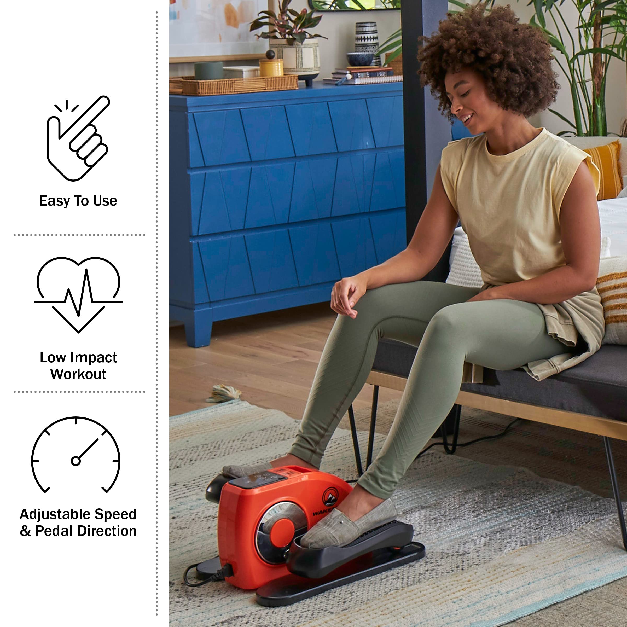 Under Desk Elliptical Machine - Quiet Seated Exercise Equipment for Home & Office - Low Impact Workout for Legs & Cardio - Compact Fitness Bike Pedal Exerciser for Work from Home, Small Spaces & Rehabilitation
