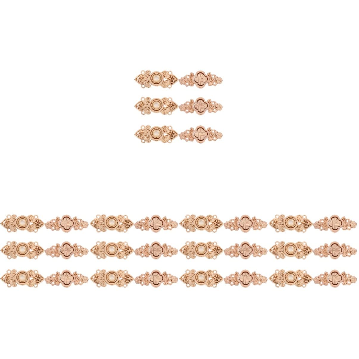 SOIMISS 30 Pairs Vintage Sweater Clips - Retro Cardigan Collar Clips, Metal Cheongsam Buttons & Knot Decorations for Shawls, Dresses & DIY Fashion Accessories | Perfect for Vintage Outfits, Weddings & Costume Parties